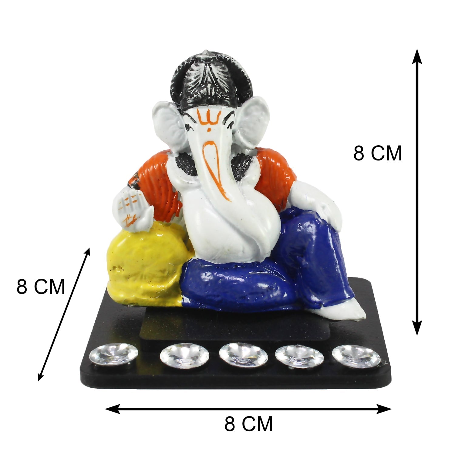 Decorative Lord Ganesha Idol For Car Dashboard, Home Temple, And Office Desks Kafalo
