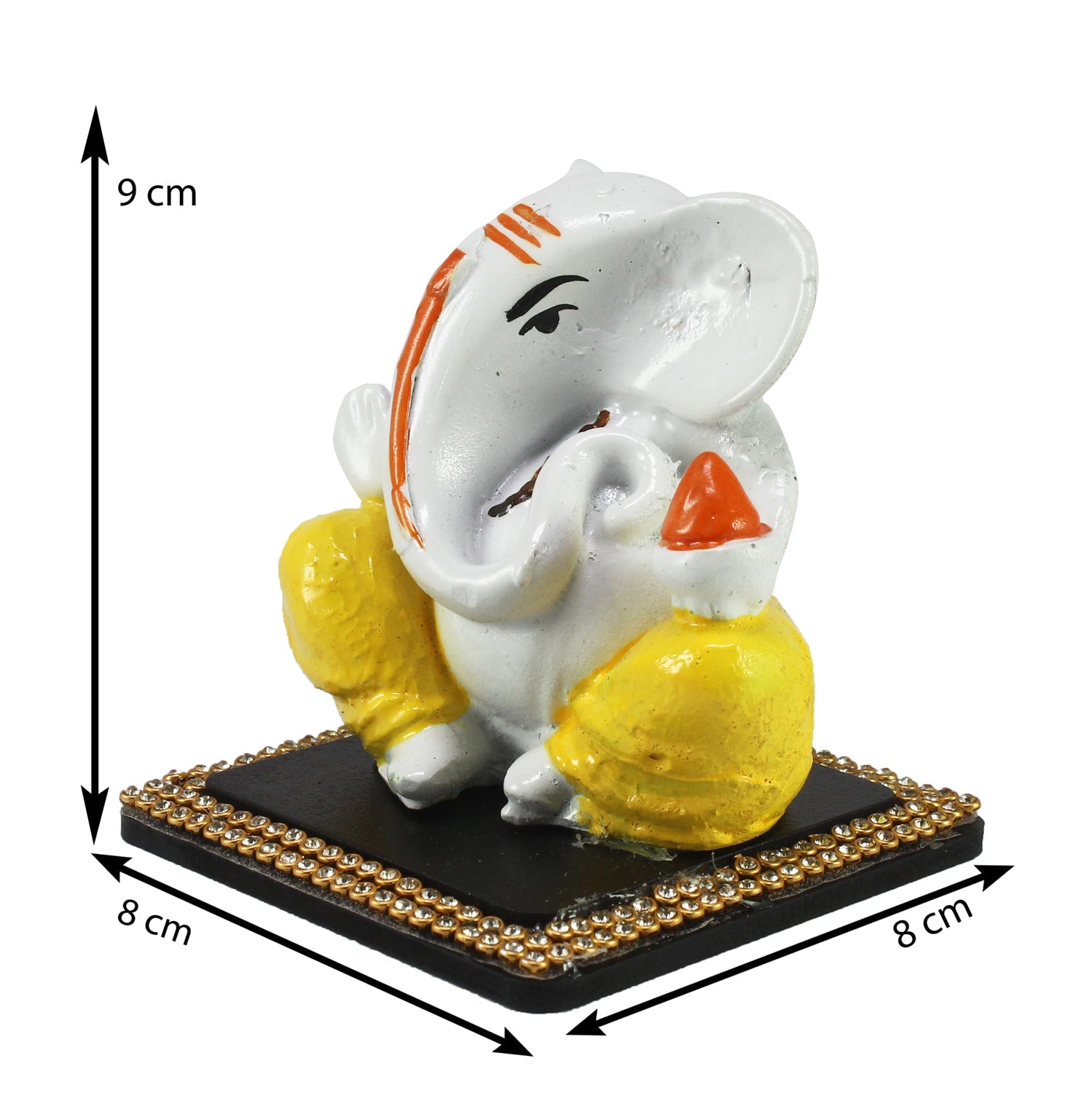 Decorative Lord Ganesha Idol For Car Dashboard, Home Temple, And Office Desks Kafalo