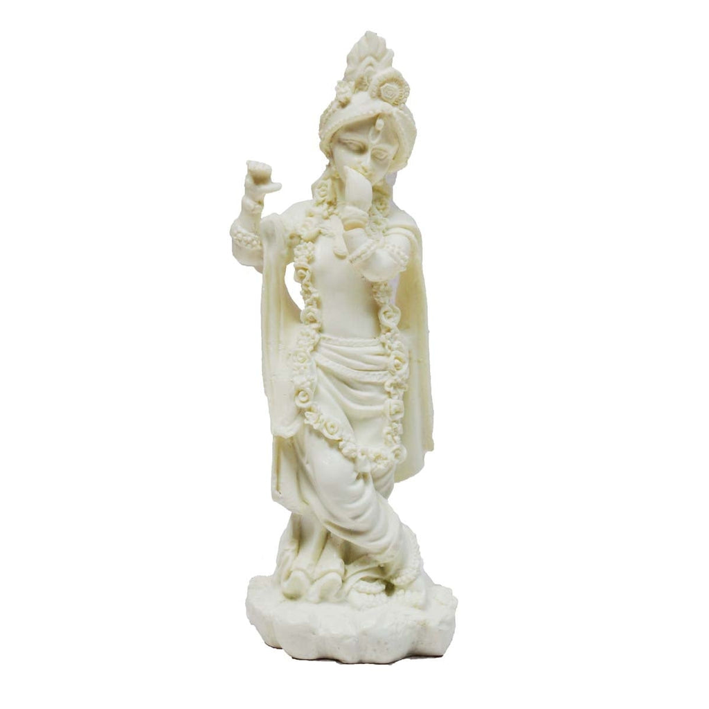 Pure White Statue of Lord Krishna Kafalo