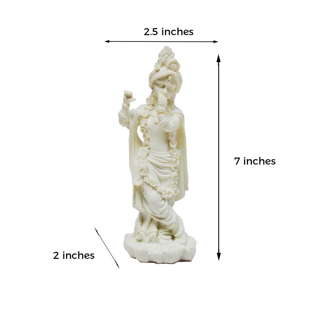 Pure White Statue of Lord Krishna Kafalo