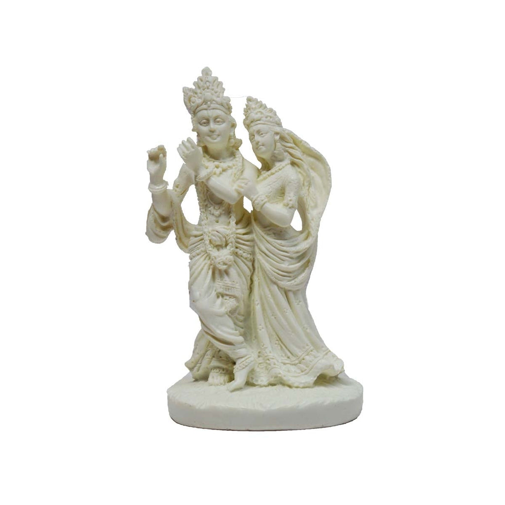 Pure White Statue of Krishna-Radha Kafalo