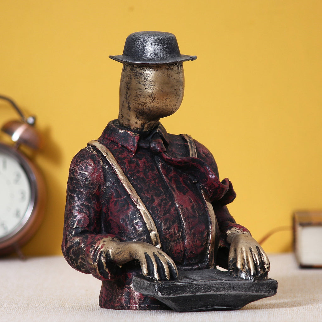 Musician Man Playing Piano Musical Instrument Human Figurine Decorative Showpiece Kafalo