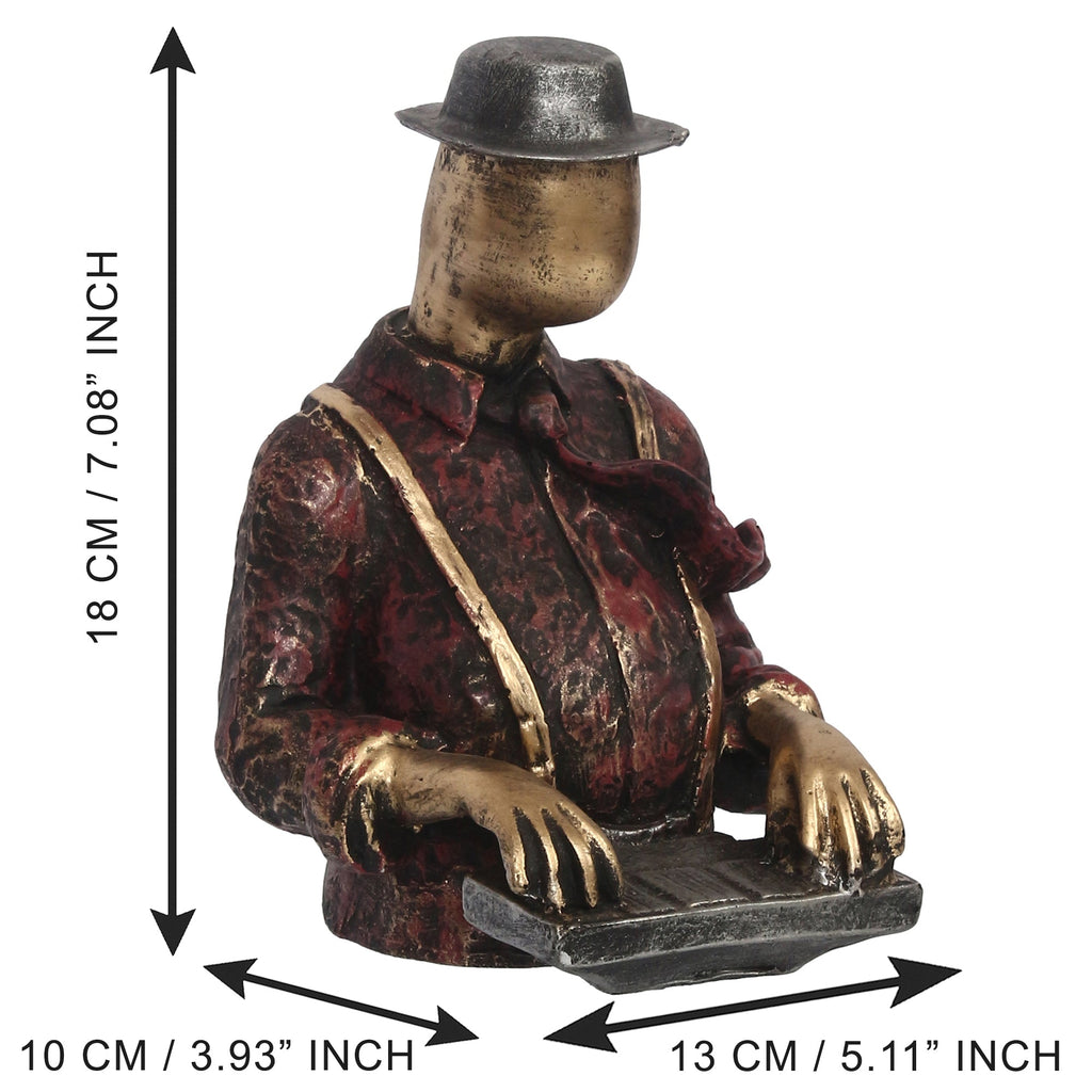 Musician Man Playing Piano Musical Instrument Human Figurine Decorative Showpiece Kafalo