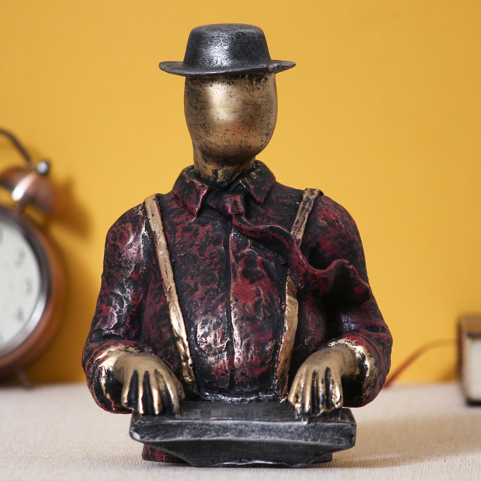 Musician Man Playing Piano Musical Instrument Human Figurine Decorative Showpiece Kafalo