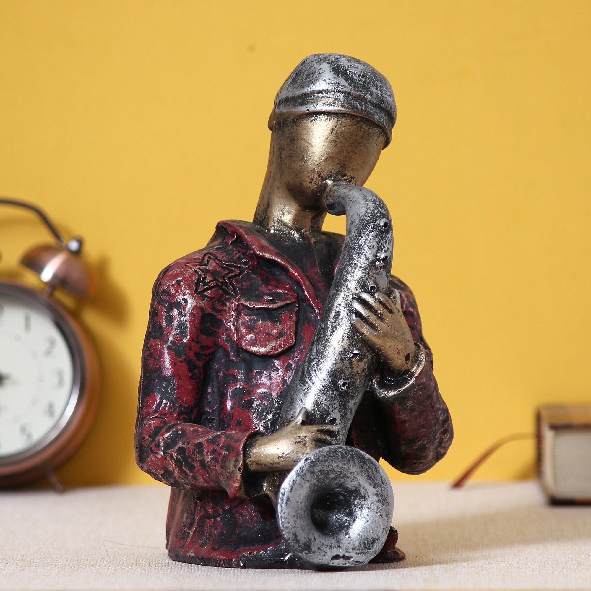 Musician Man Playing Trumpet Musical Instrument Human Figurine Decorative Showpiece Kafalo