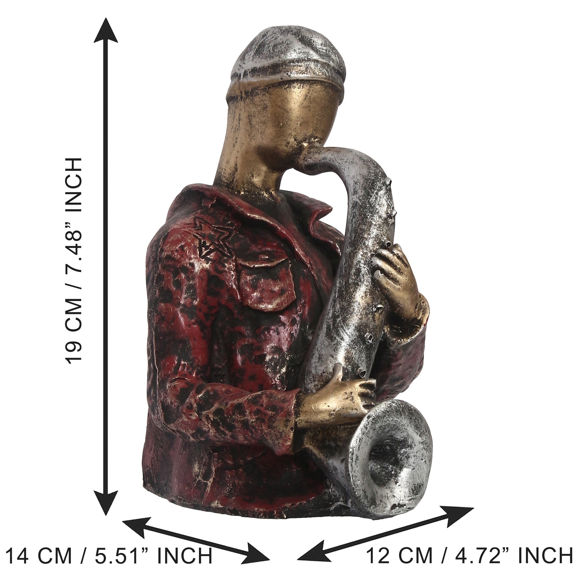 Musician Man Playing Trumpet Musical Instrument Human Figurine Decorative Showpiece Kafalo