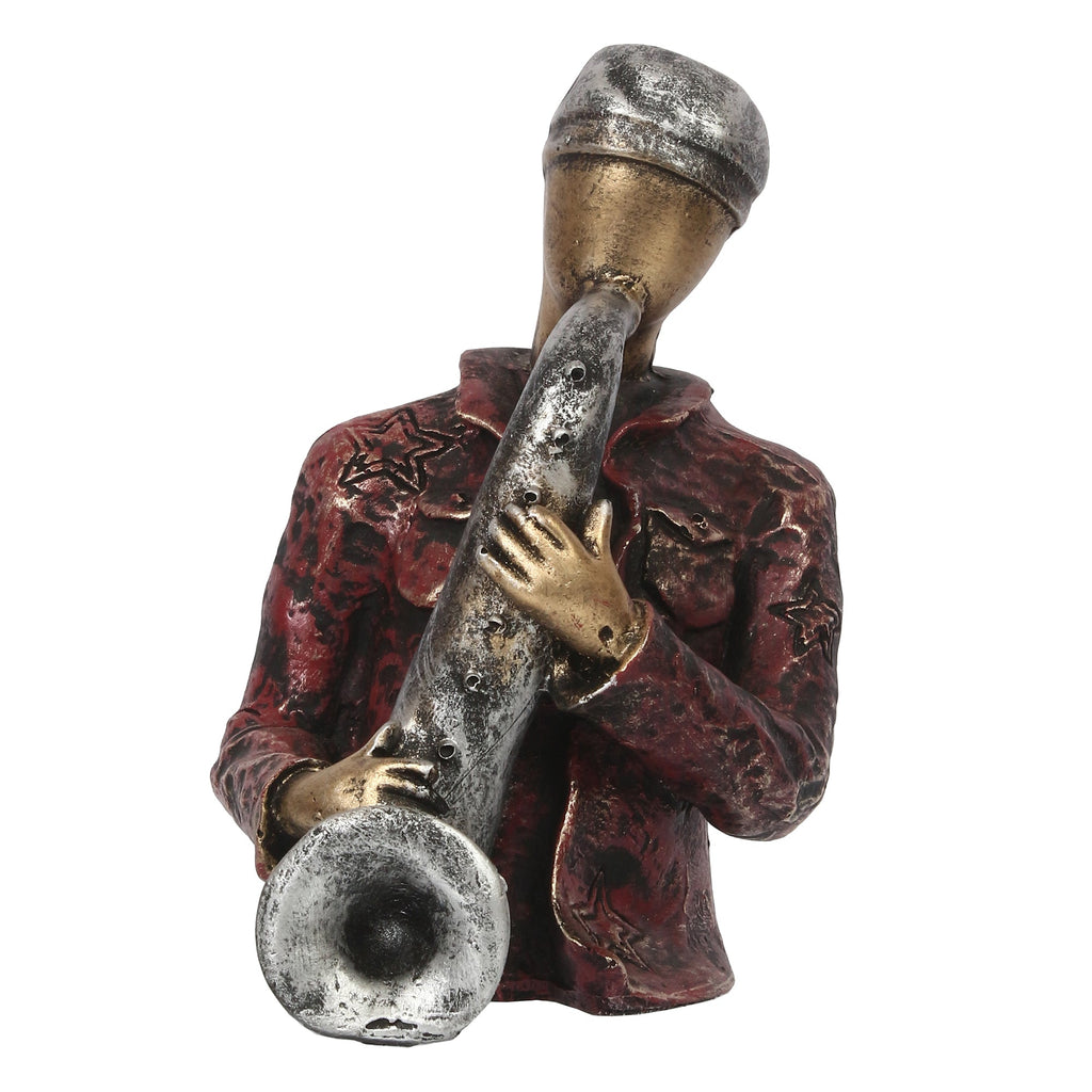Musician Man Playing Trumpet Musical Instrument Human Figurine Decorative Showpiece Kafalo