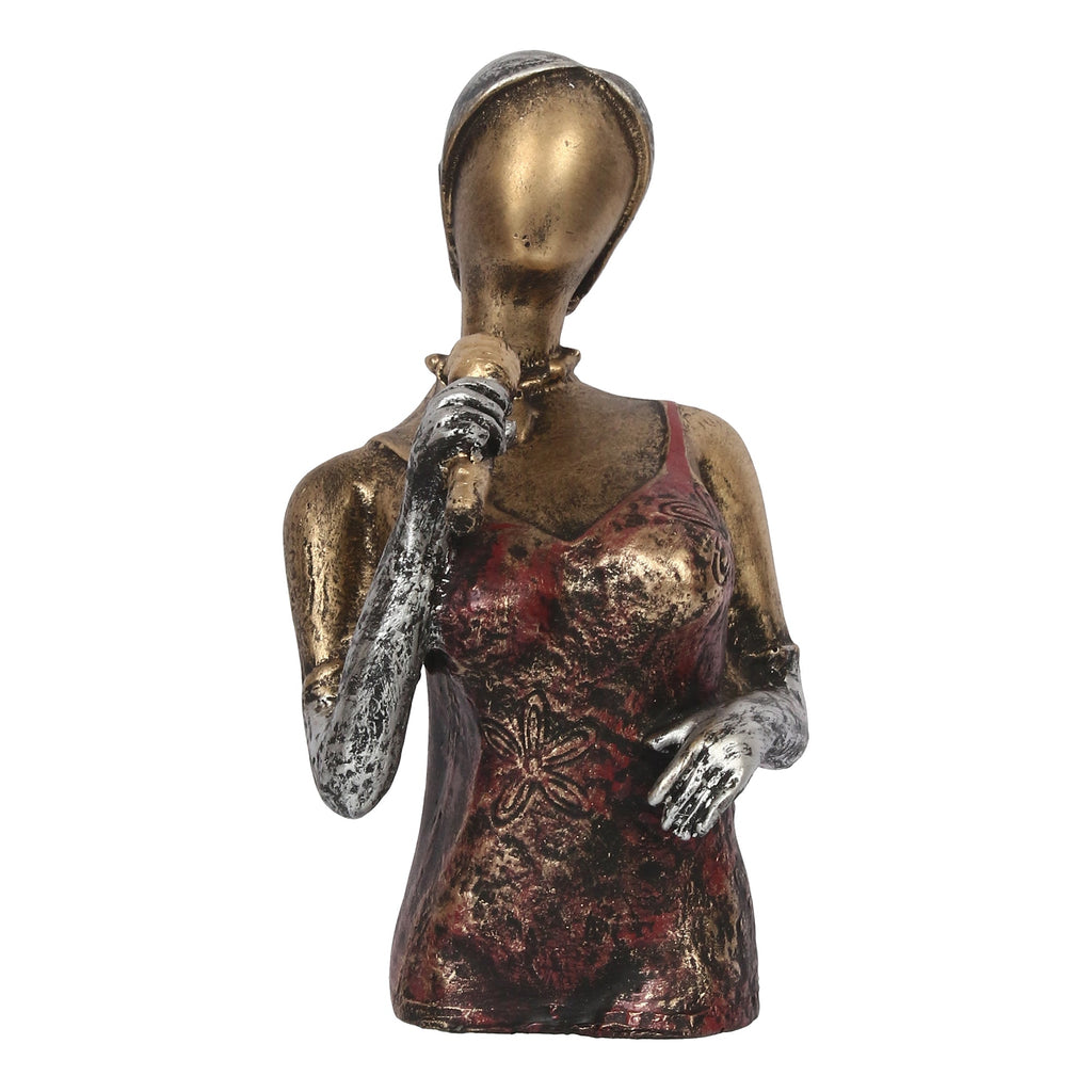 Polyresin Singing Women Statue Handcrafted Human Figurine Decorative Showpiece Kafalo