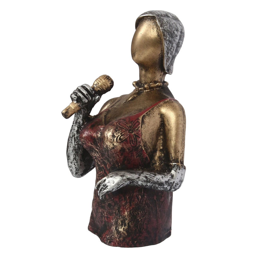Polyresin Singing Women Statue Handcrafted Human Figurine Decorative Showpiece Kafalo