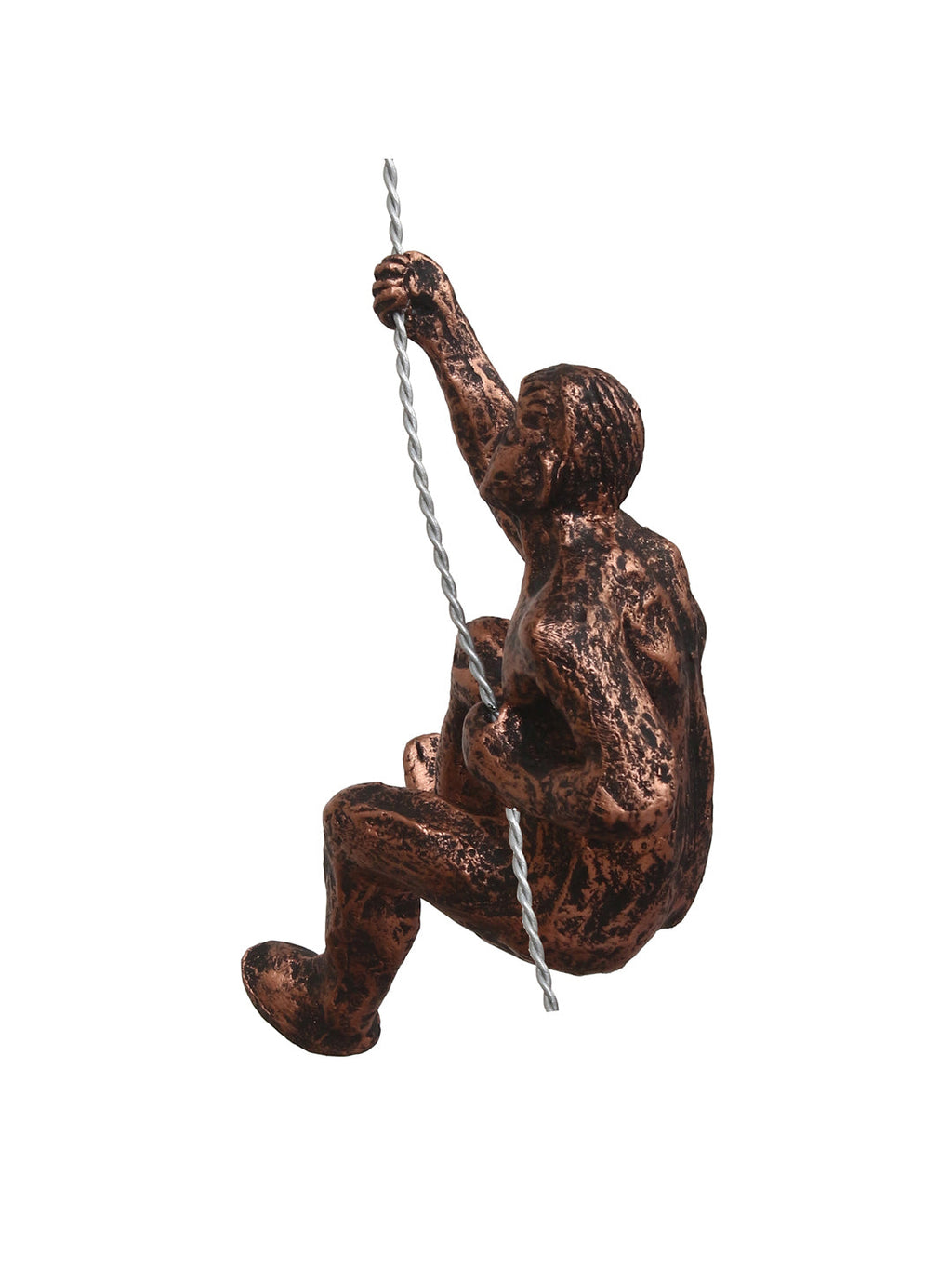 Brown Polyresin Climbing Man Wall Hanging Statue