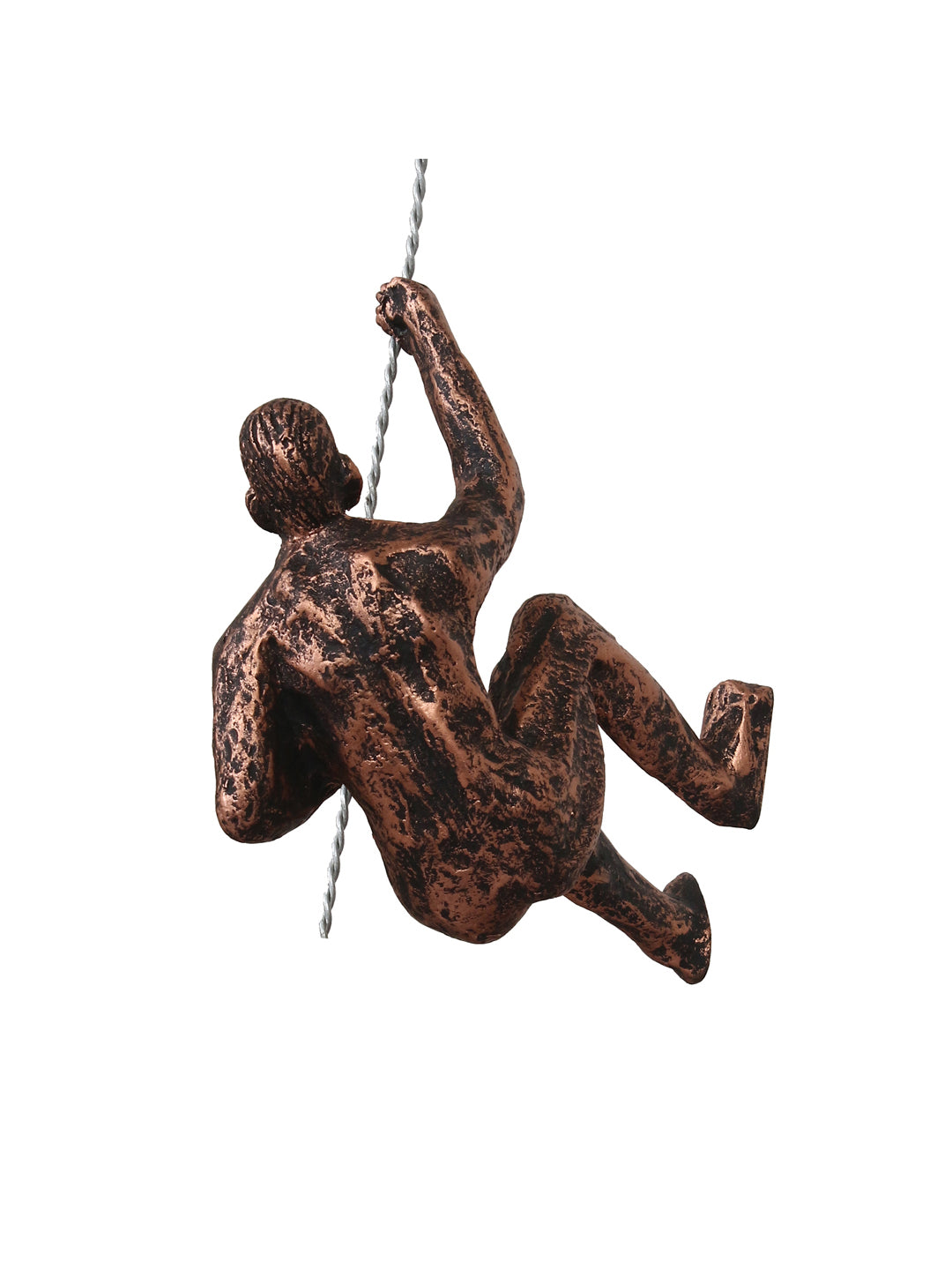 Brown Polyresin Climbing Man Wall Hanging Statue