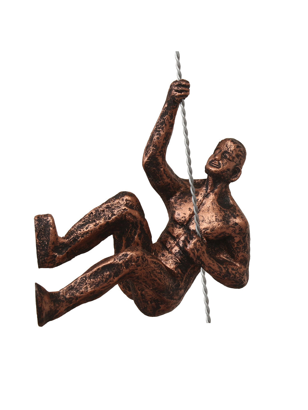 Brown Polyresin Climbing Man Wall Hanging Statue