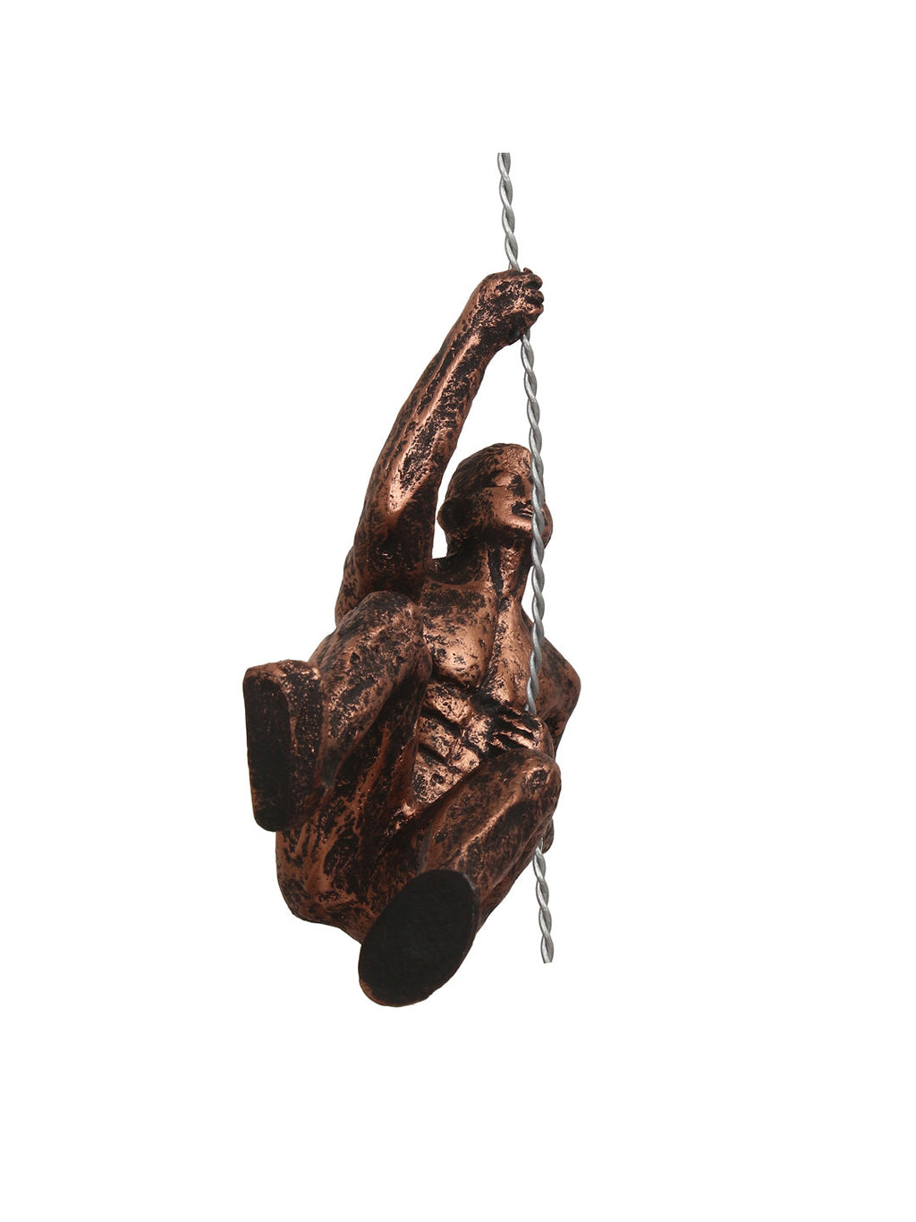 Brown Polyresin Climbing Man Wall Hanging Statue