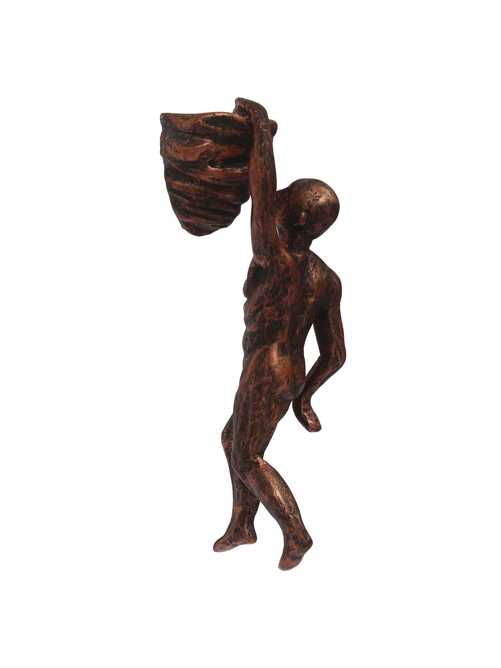 Brown Polyresin Mountain climbing man sculpture Wall Hanging