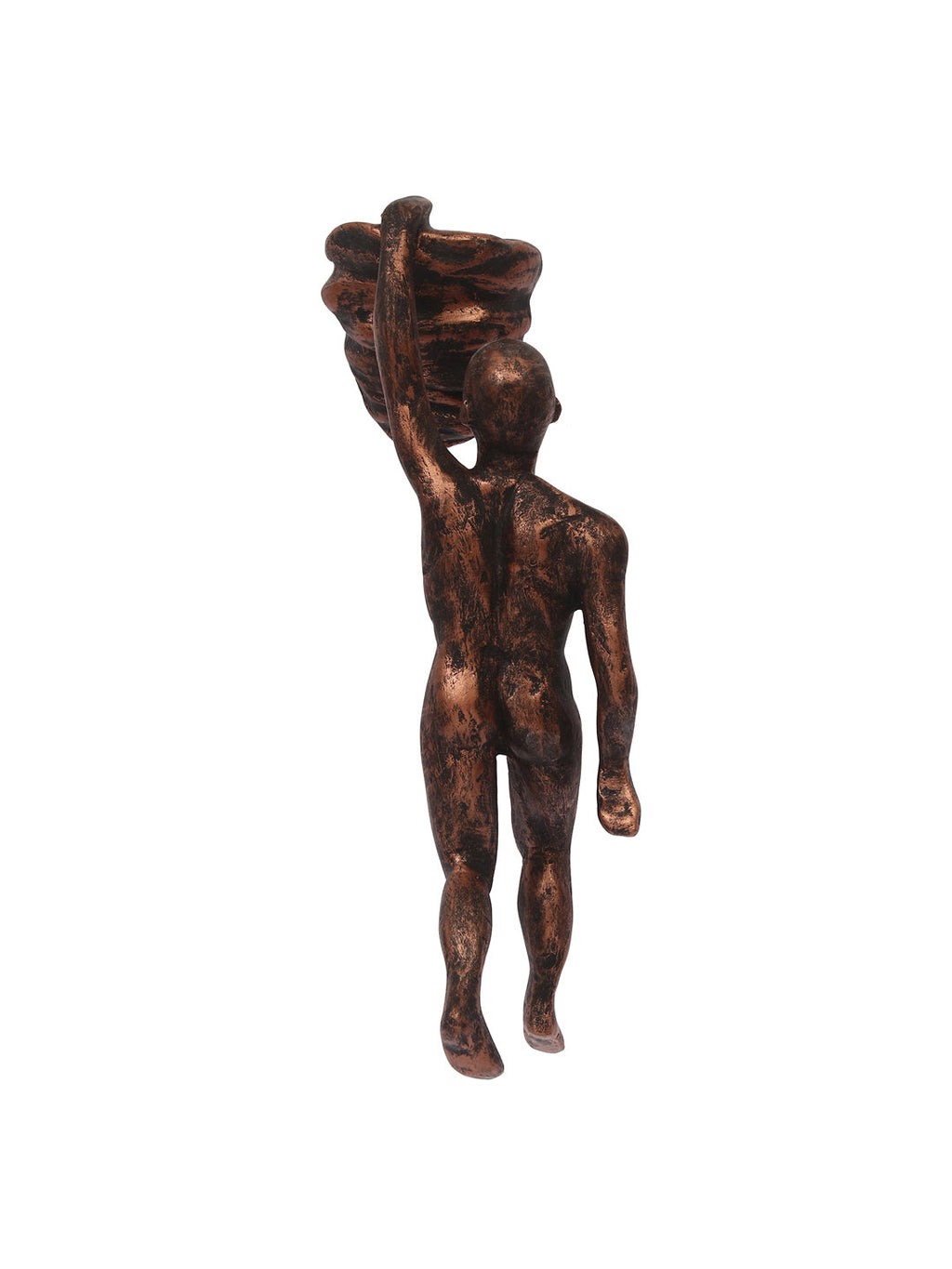 Brown Polyresin Mountain climbing man sculpture Wall Hanging