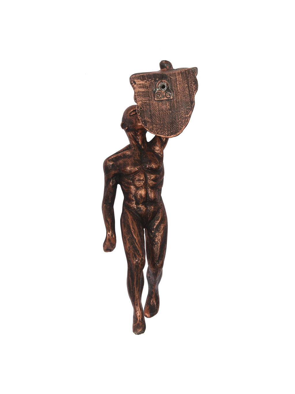 Brown Polyresin Mountain climbing man sculpture Wall Hanging