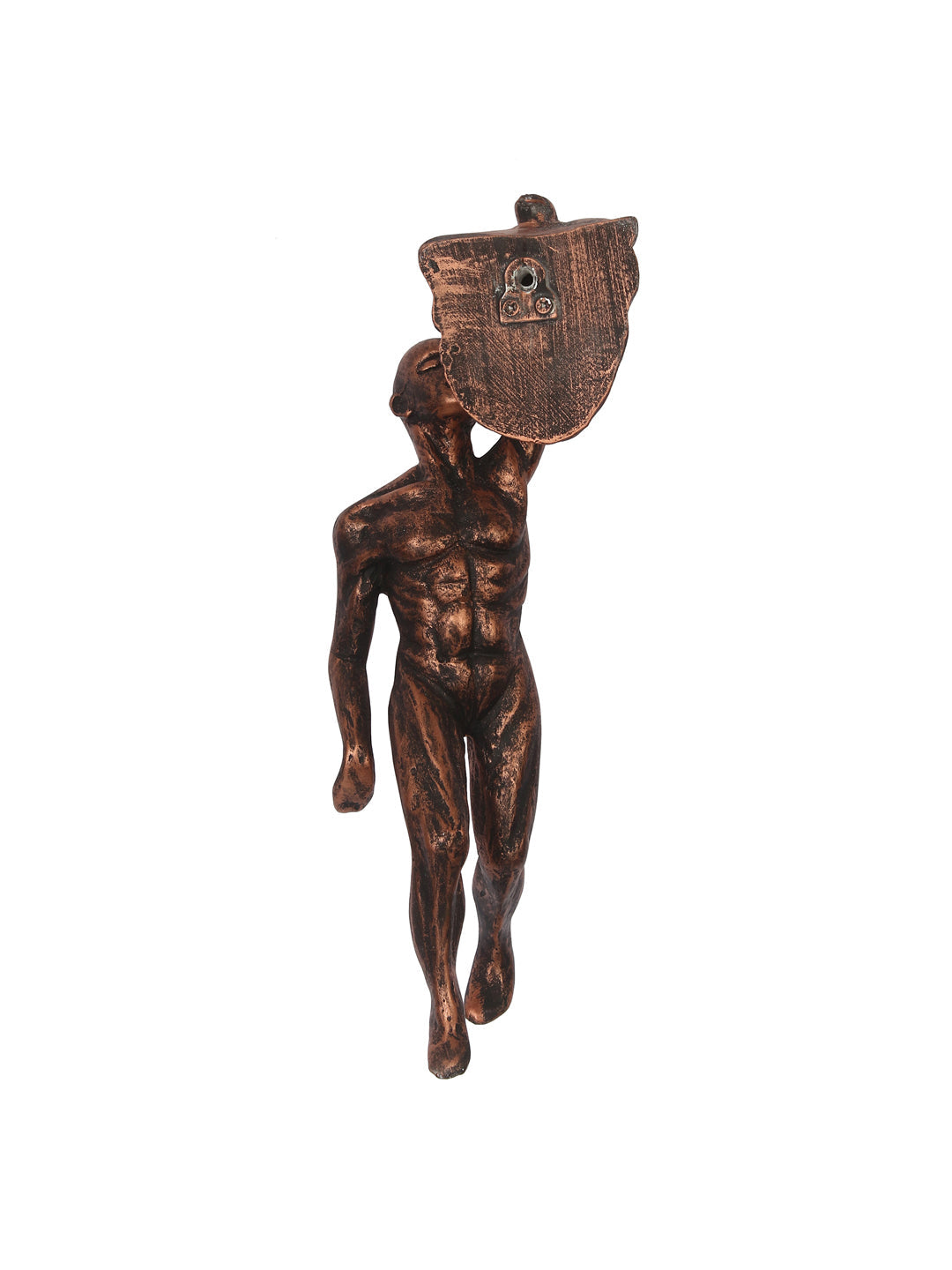 Brown Polyresin Mountain climbing man sculpture Wall Hanging