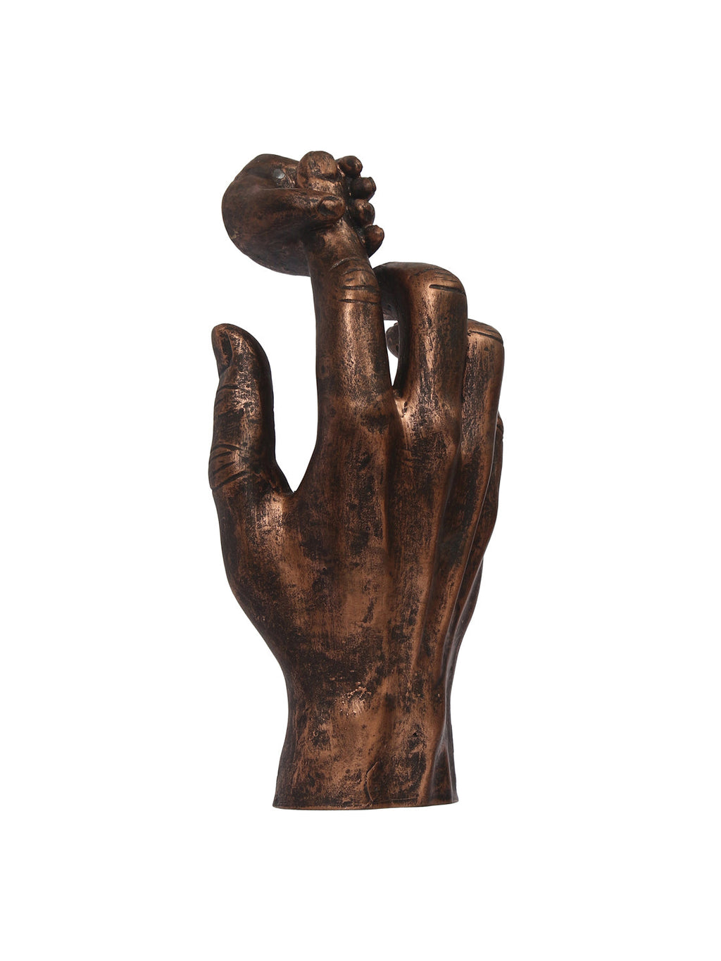 Brown Polyresin Baby Hand Holding Father's Finger Decorative Wall Hanging Figurine Kafalo