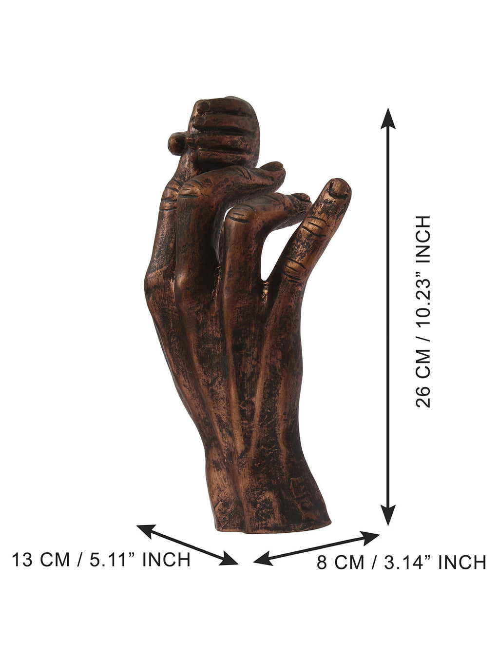 Brown Polyresin Baby Hand Holding Father's Finger Decorative Wall Hanging Figurine Kafalo