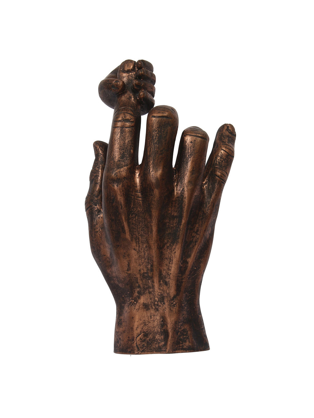 Brown Polyresin Baby Hand Holding Father's Finger Decorative Wall Hanging Figurine Kafalo