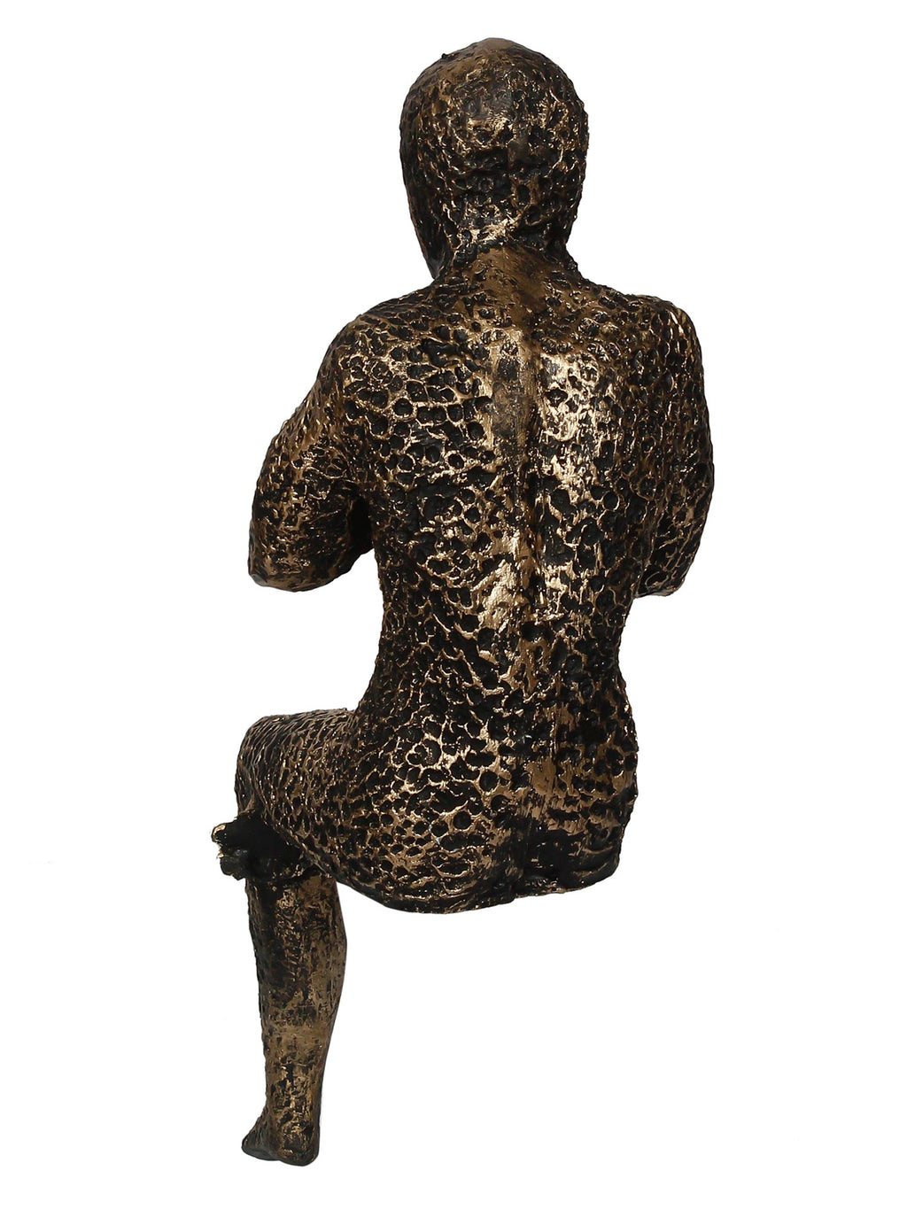 Brown Polyresin Man Sitting In Thinking Position Decorative Figurine Kafalo