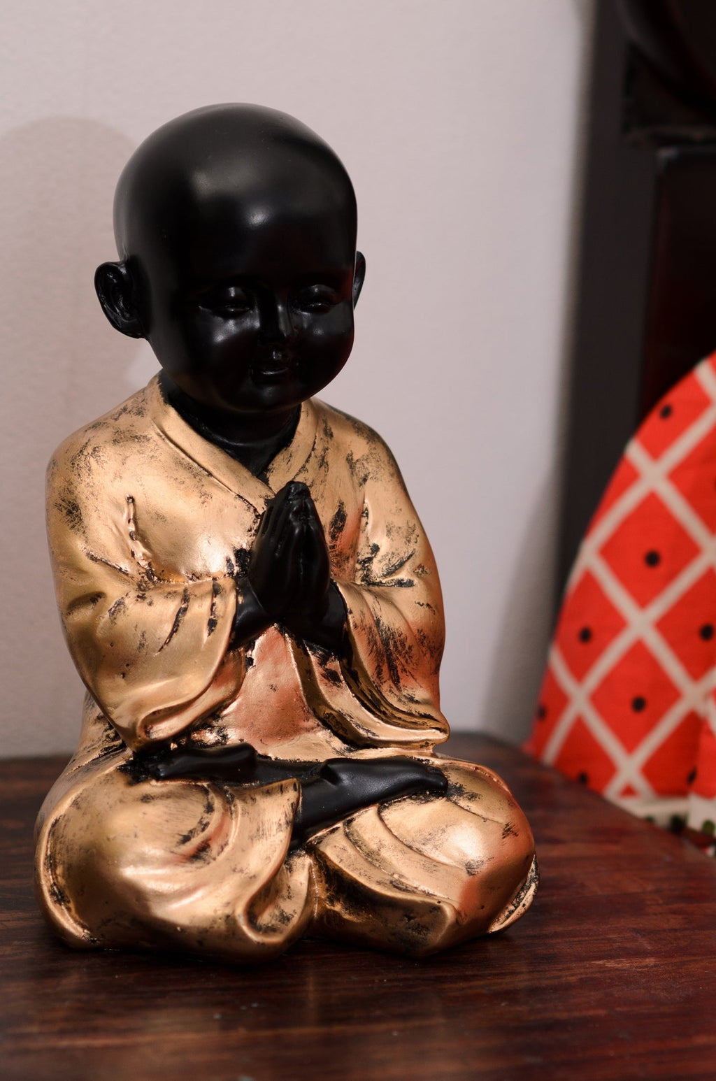 Polyresin Praying Child Monk Figurine Kafalo