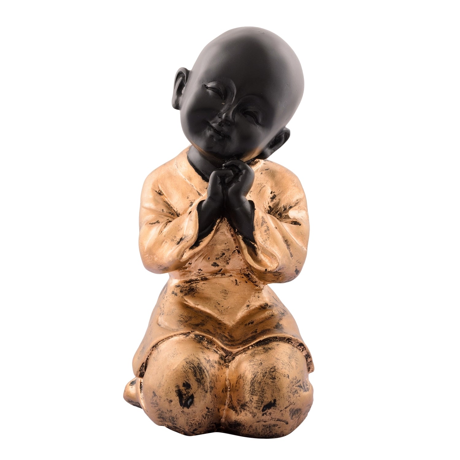 Polyresin Golden Child Monk Figurine Kafalo