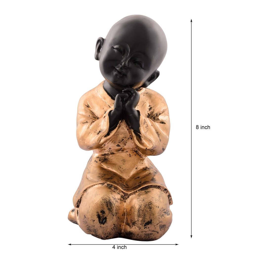 Polyresin Golden Child Monk Figurine Kafalo