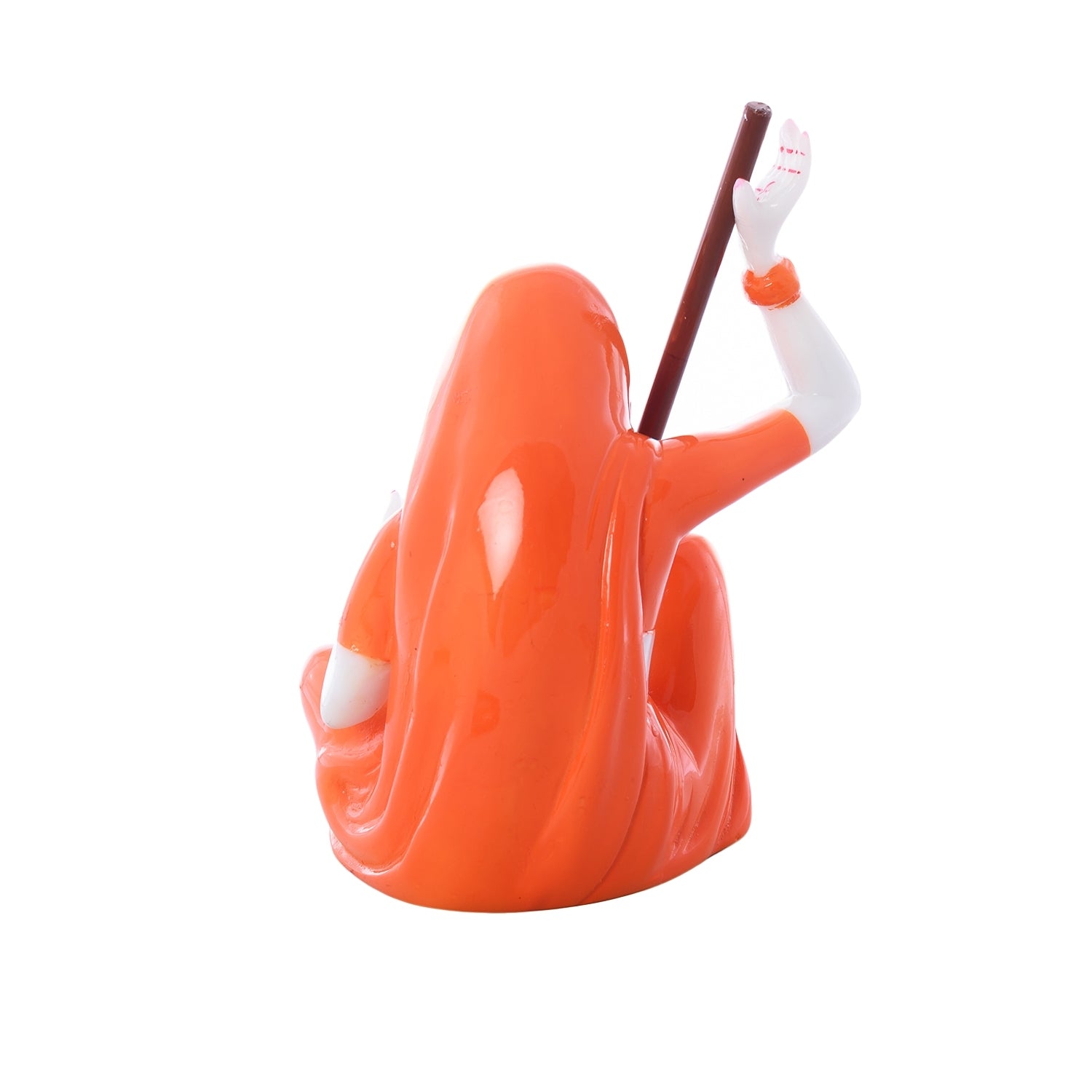 Orange Polyresin Mirabal playing Ektara Musical Instrument Showpiece Kafalo