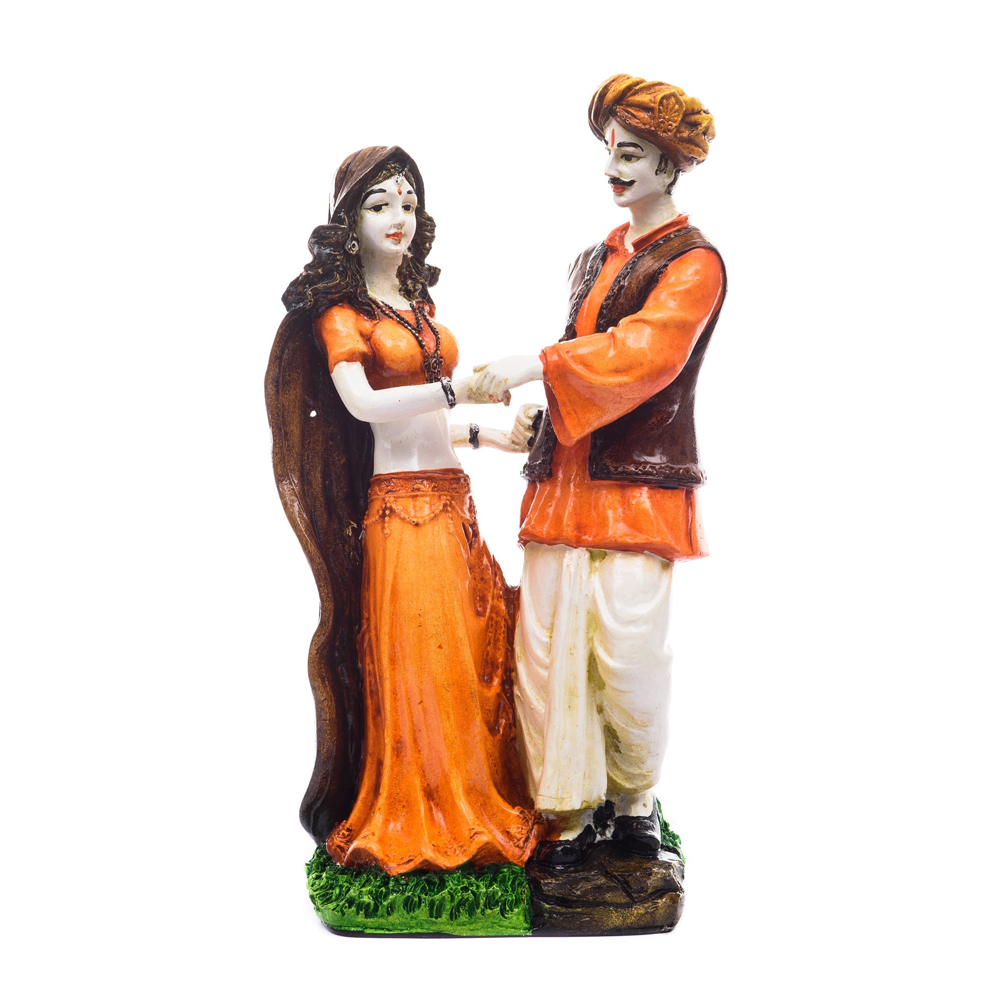 Polyresin Rajasthani Man And Women Statue Decorative Human Figurines Home Decor Showpiece Kafalo