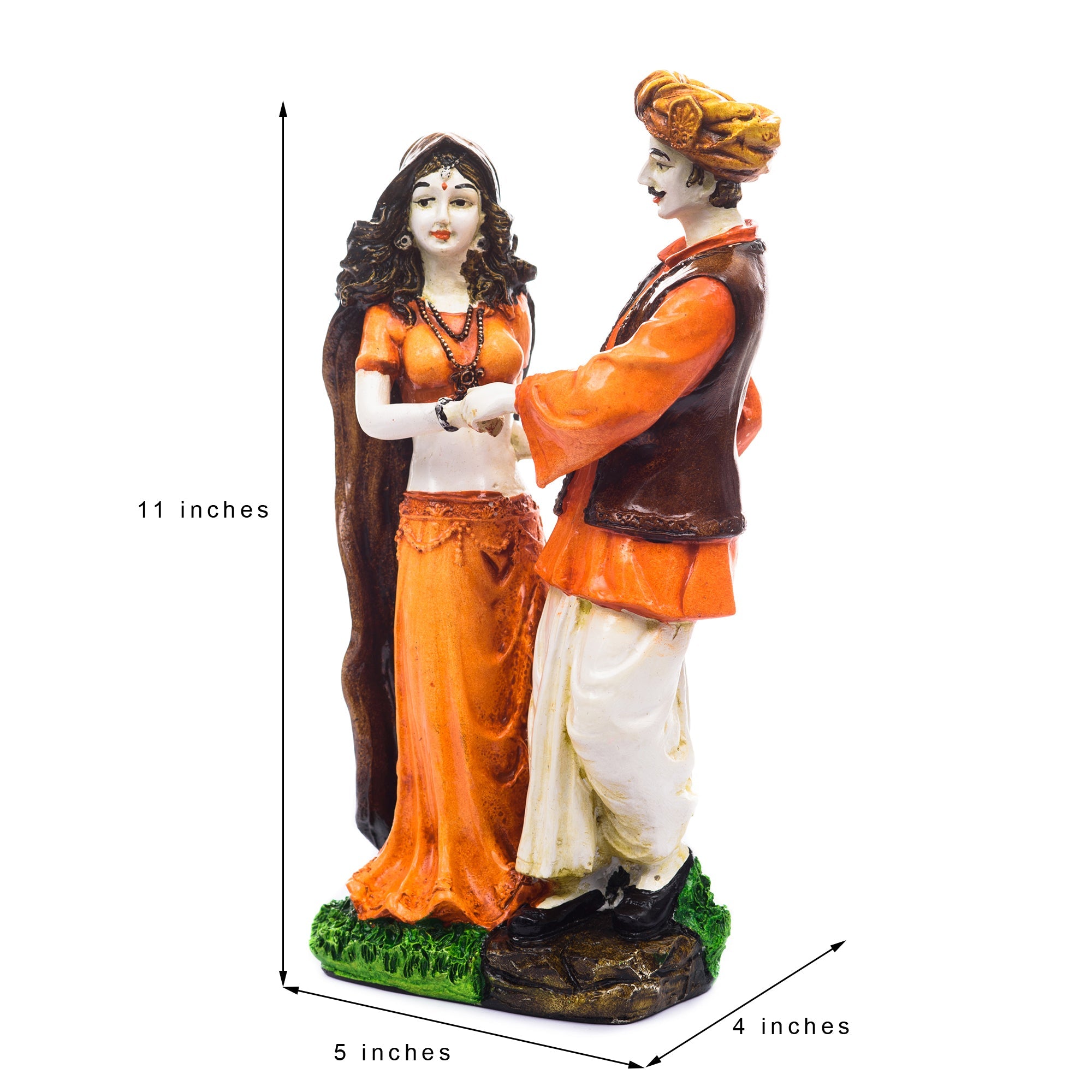 Polyresin Rajasthani Man And Women Statue Decorative Human Figurines Home Decor Showpiece Kafalo