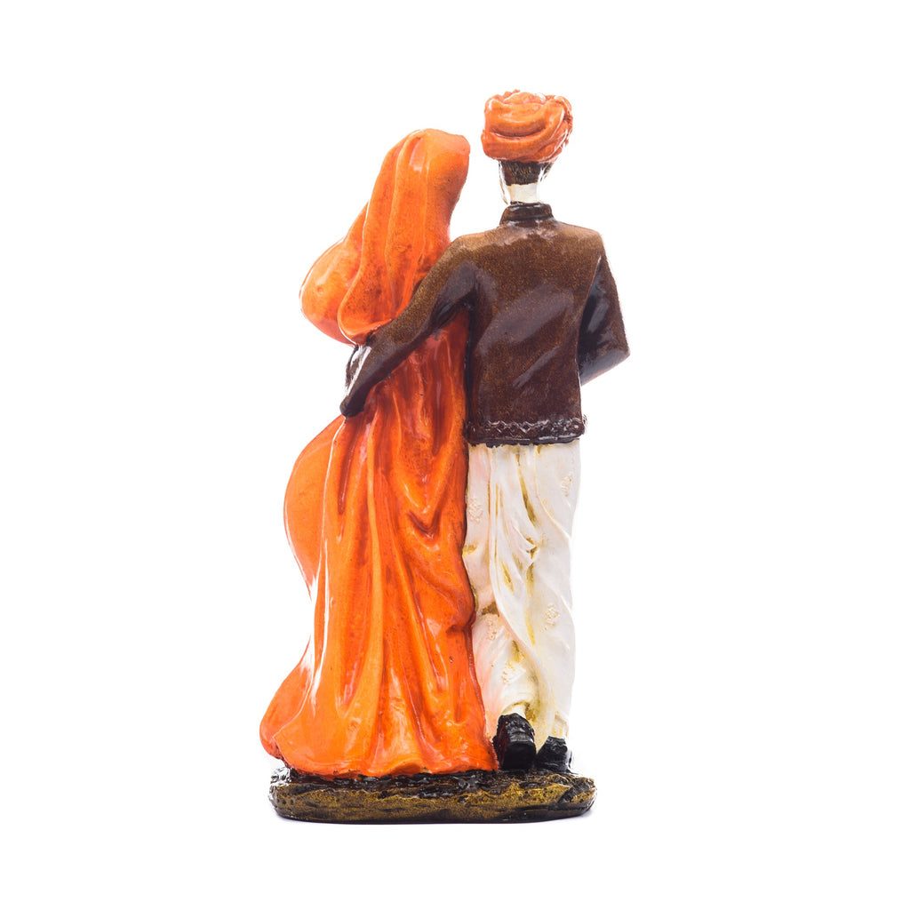 Polyresin Rajasthani Man And Women Statue Handcrafted Human Figurines Decorative Showpiece Kafalo