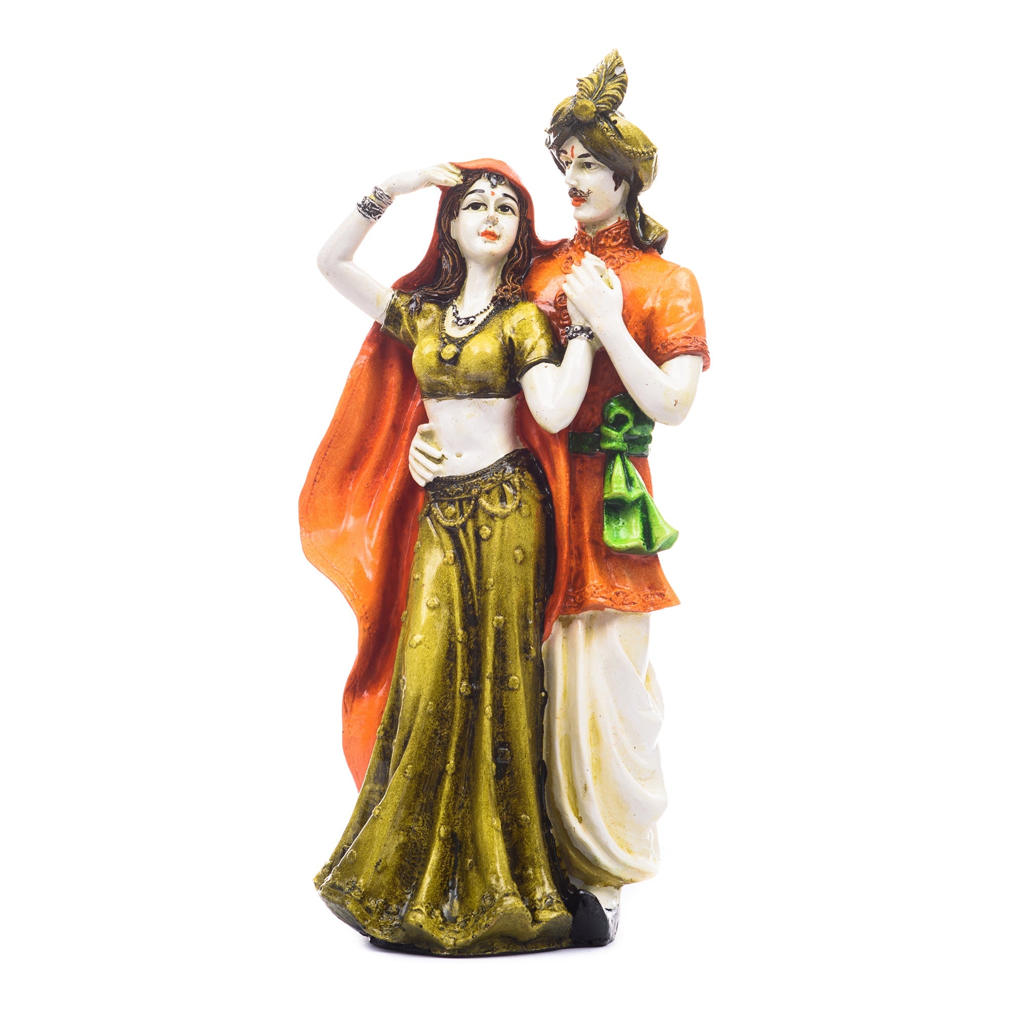 Polyresin Rajasthani Man And Women Statue Handcrafted Human Figurines Decorative Showpiece Kafalo