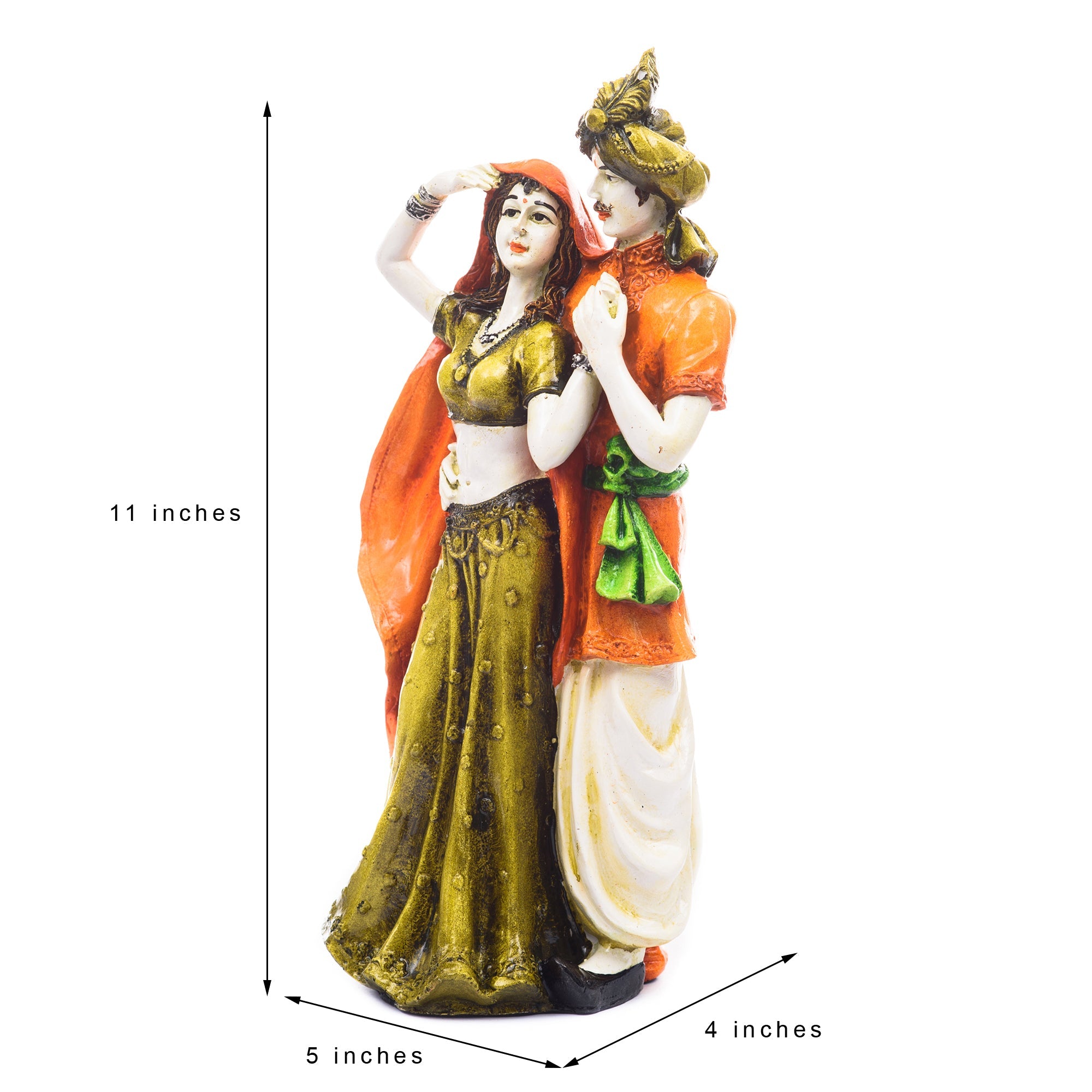 Polyresin Rajasthani Man And Women Statue Handcrafted Human Figurines Decorative Showpiece Kafalo