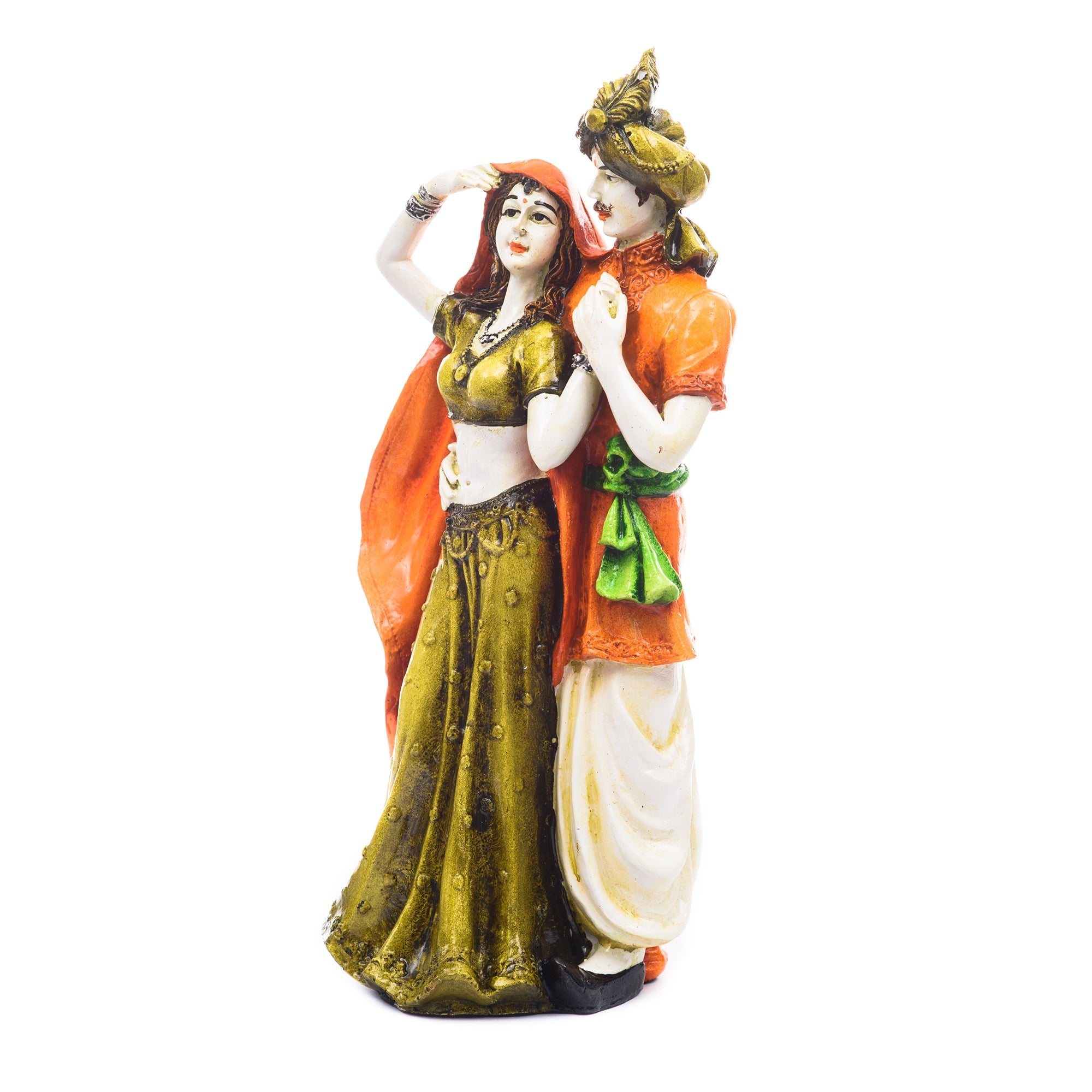Polyresin Rajasthani Man And Women Statue Handcrafted Human Figurines Decorative Showpiece Kafalo