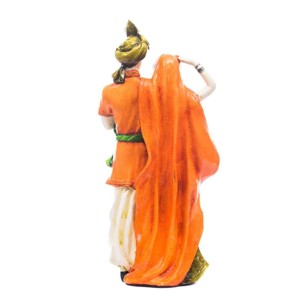 Polyresin Rajasthani Man And Women Statue Handcrafted Human Figurines Decorative Showpiece Kafalo
