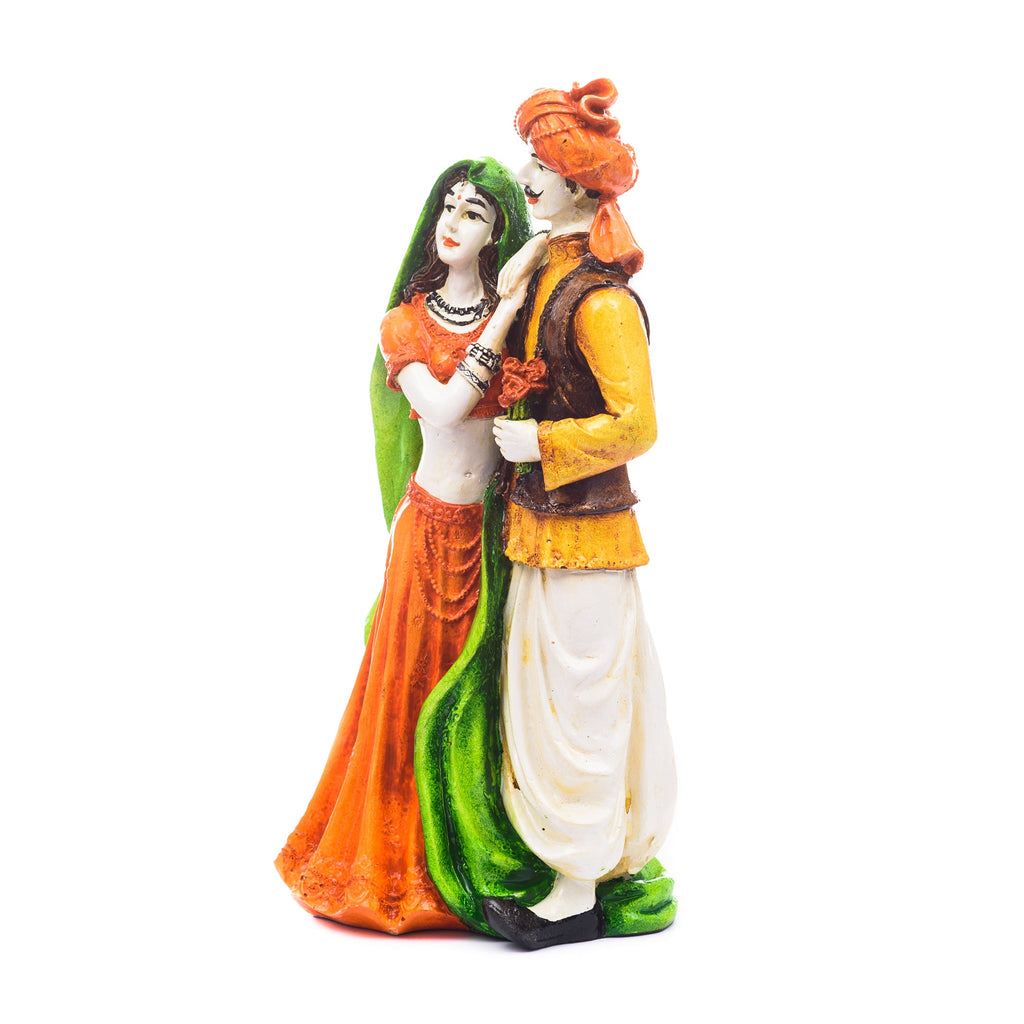 Polyresin Rajasthani Man And Women Statue Handcrafted Human Figurines Decorative Showpiece Kafalo
