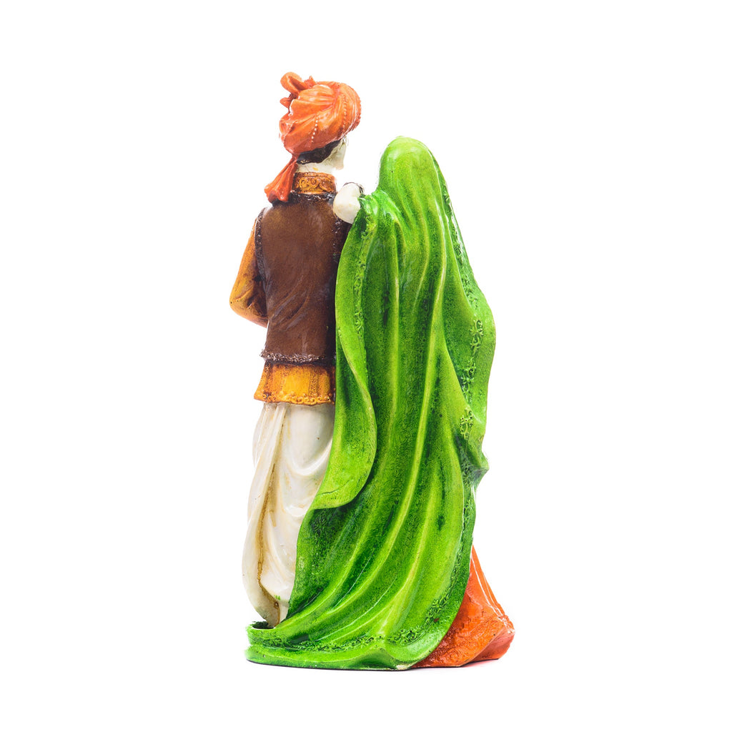 Polyresin Rajasthani Man And Women Statue Handcrafted Human Figurines Decorative Showpiece Kafalo