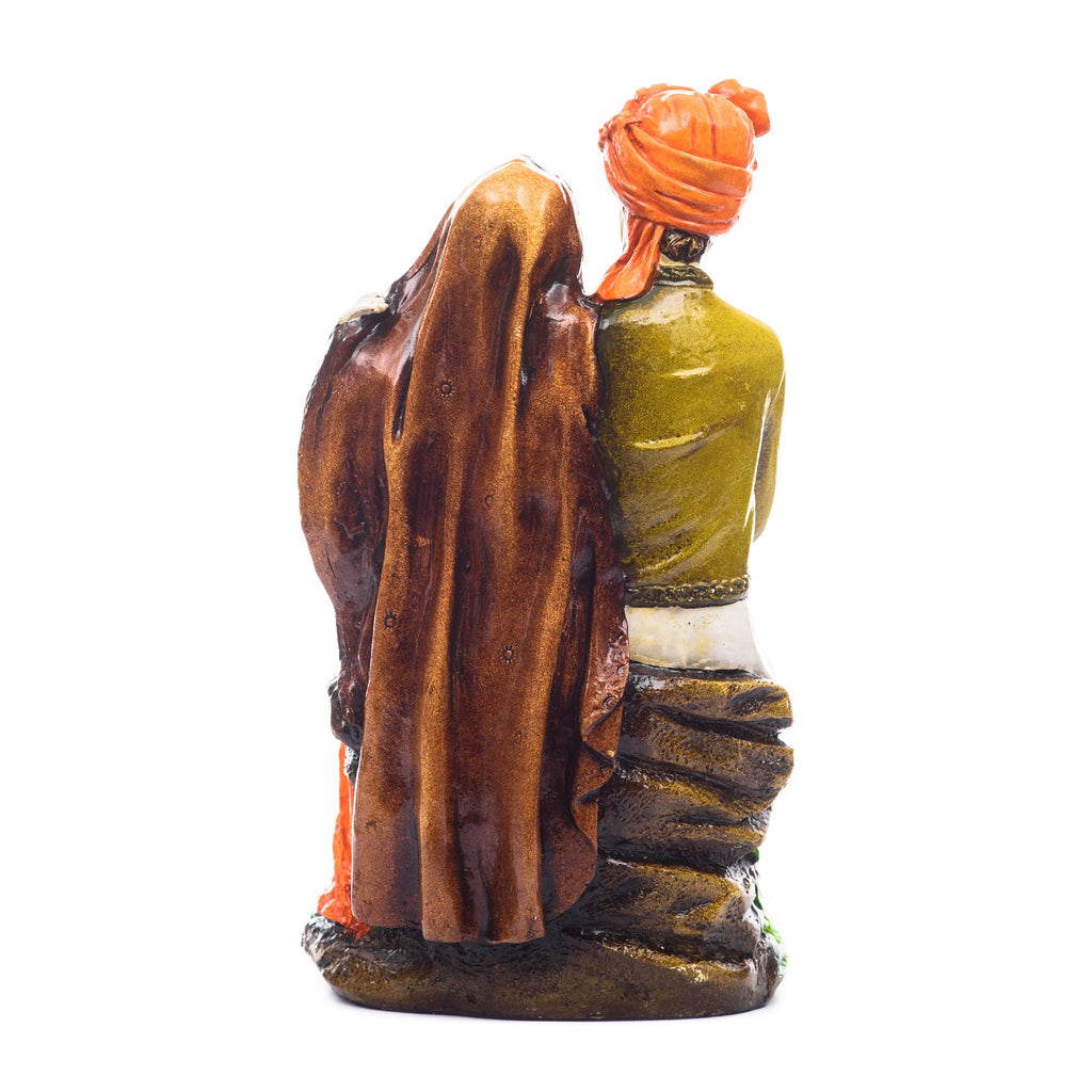 Polyresin Rajasthani Man And Women Statue Decorative Human Figurines Home Decor Showpiece Kafalo