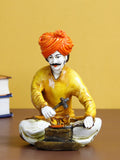 7.5 Inch Rajasthani Men Working with Hammer Handcrafted Decorative Polyresin Showpiece Kafalo