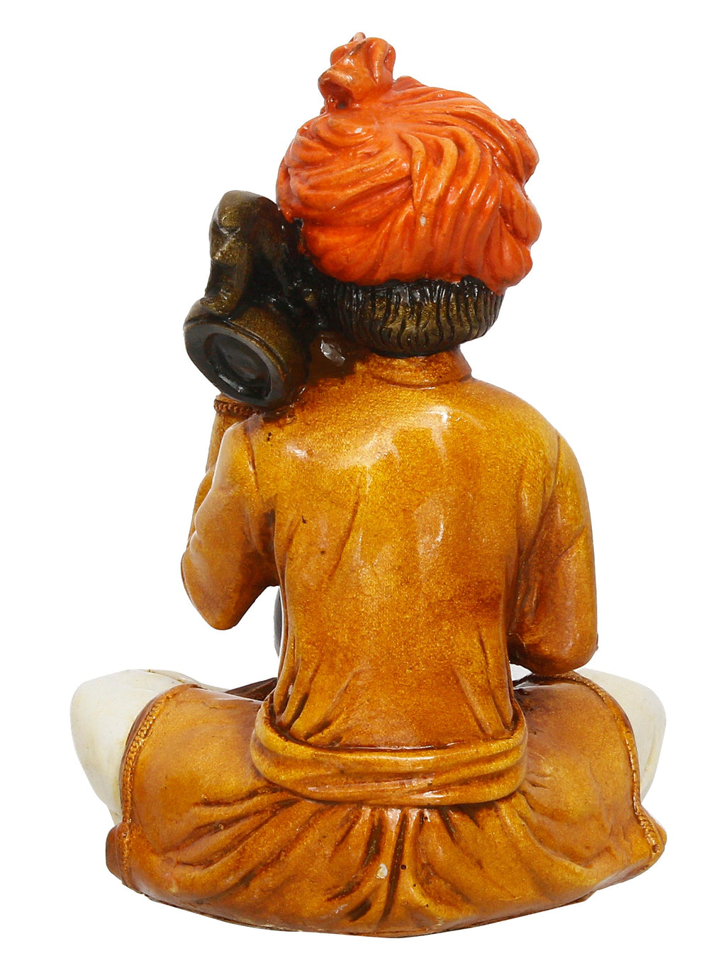 Polyresin Rajasthani Musician Men Statue Playing Sitar Human Figurines Home Decor Showpiece Kafalo