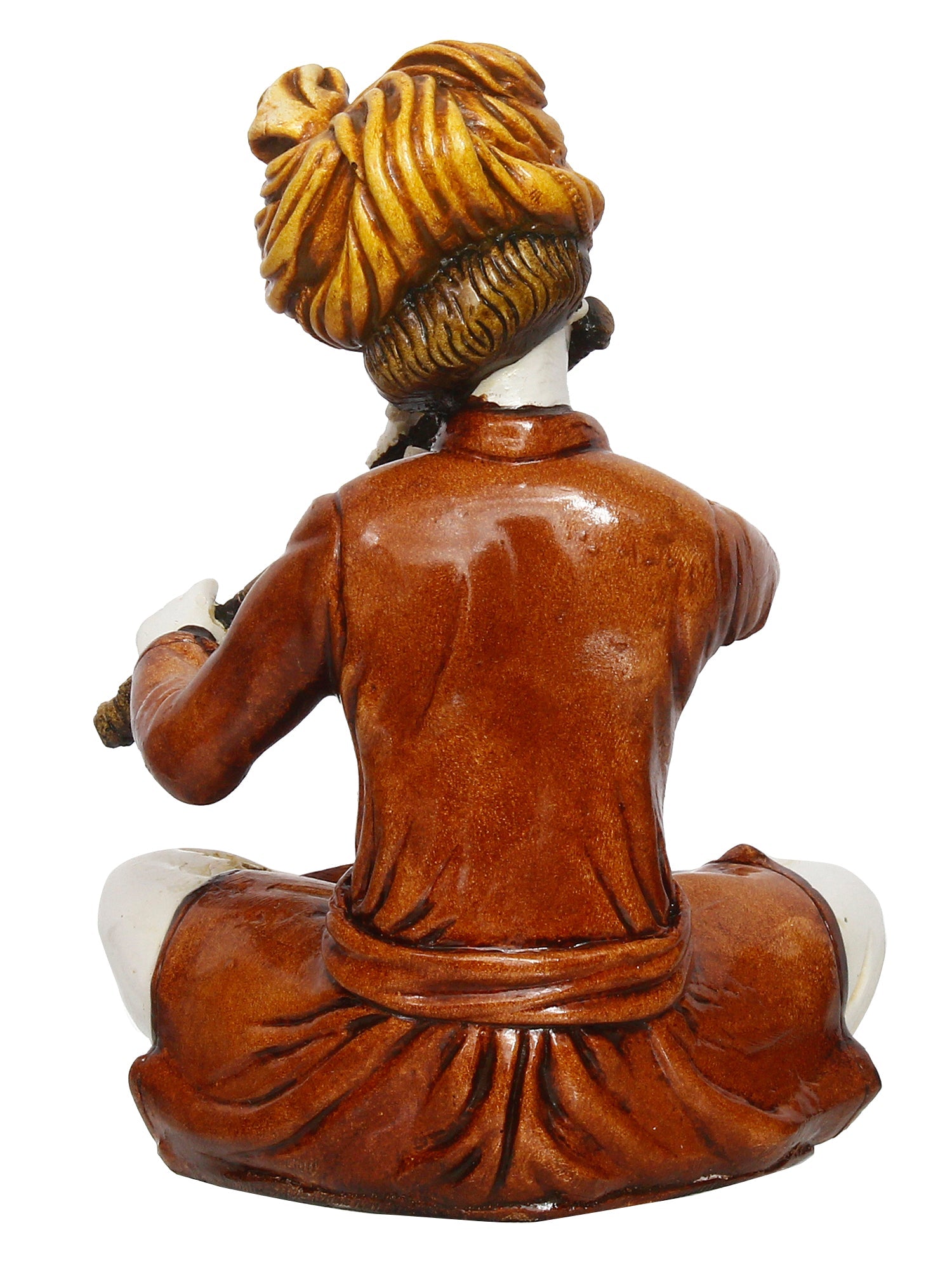Polyresin Rajasthani Musician Men Statue Playing Flute Human Figurines Home Decor Showpiece Kafalo