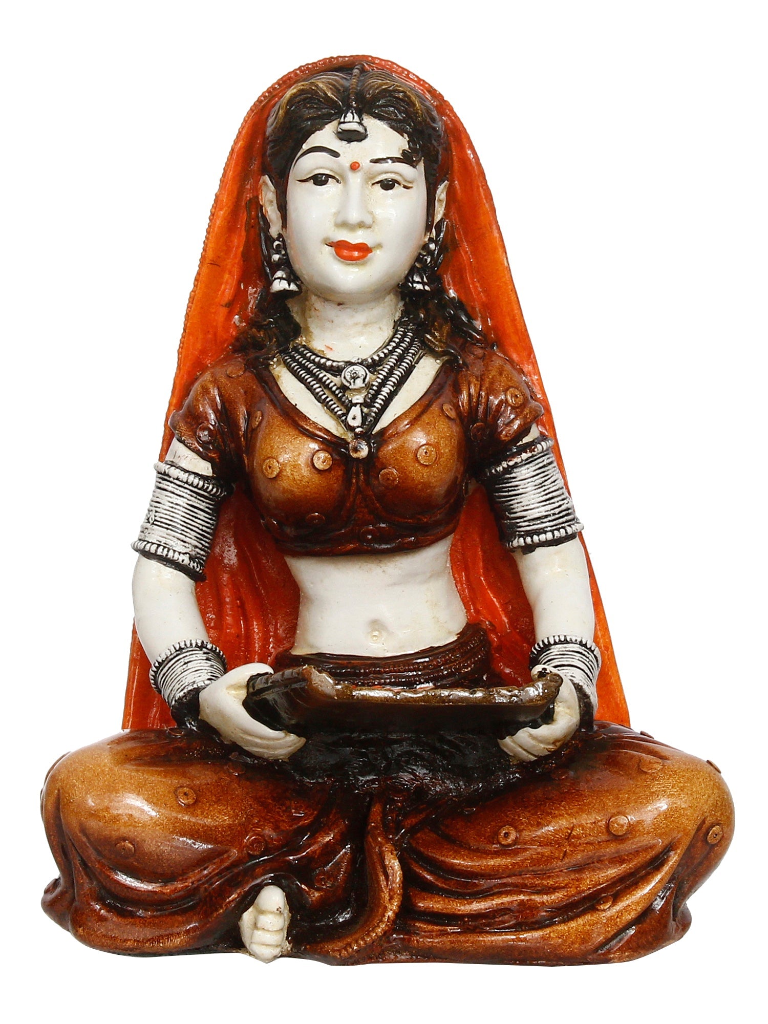 Polyresin Rajasthani Women Cleaning Grains Using Traditional Techniques Human Figurine Decorative Showpiece Kafalo
