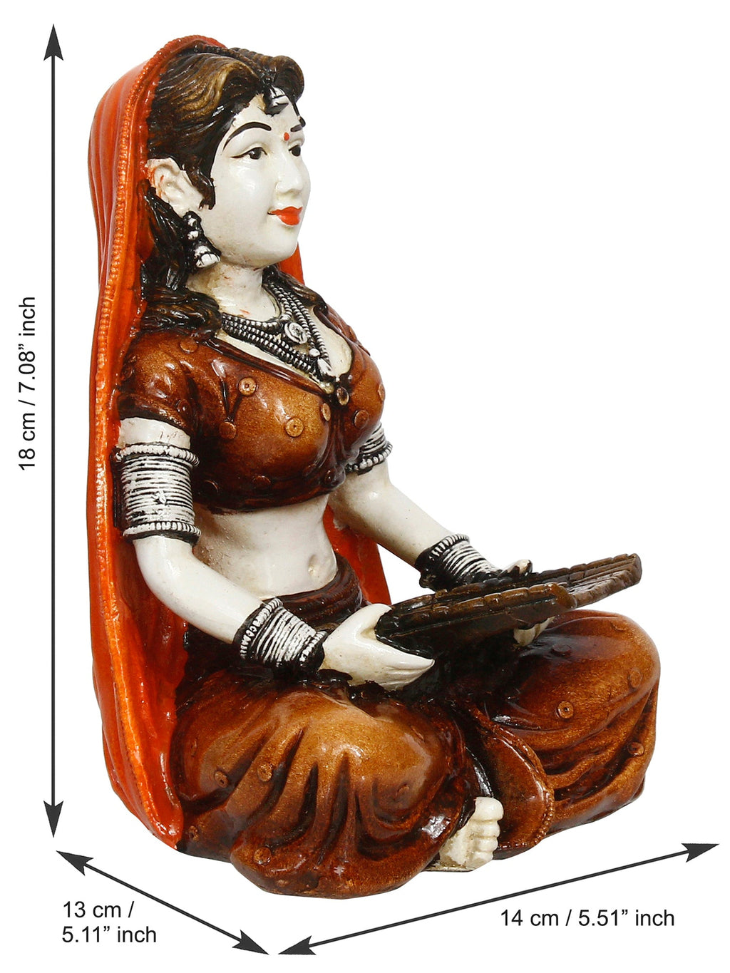 Polyresin Rajasthani Women Cleaning Grains Using Traditional Techniques Human Figurine Decorative Showpiece Kafalo