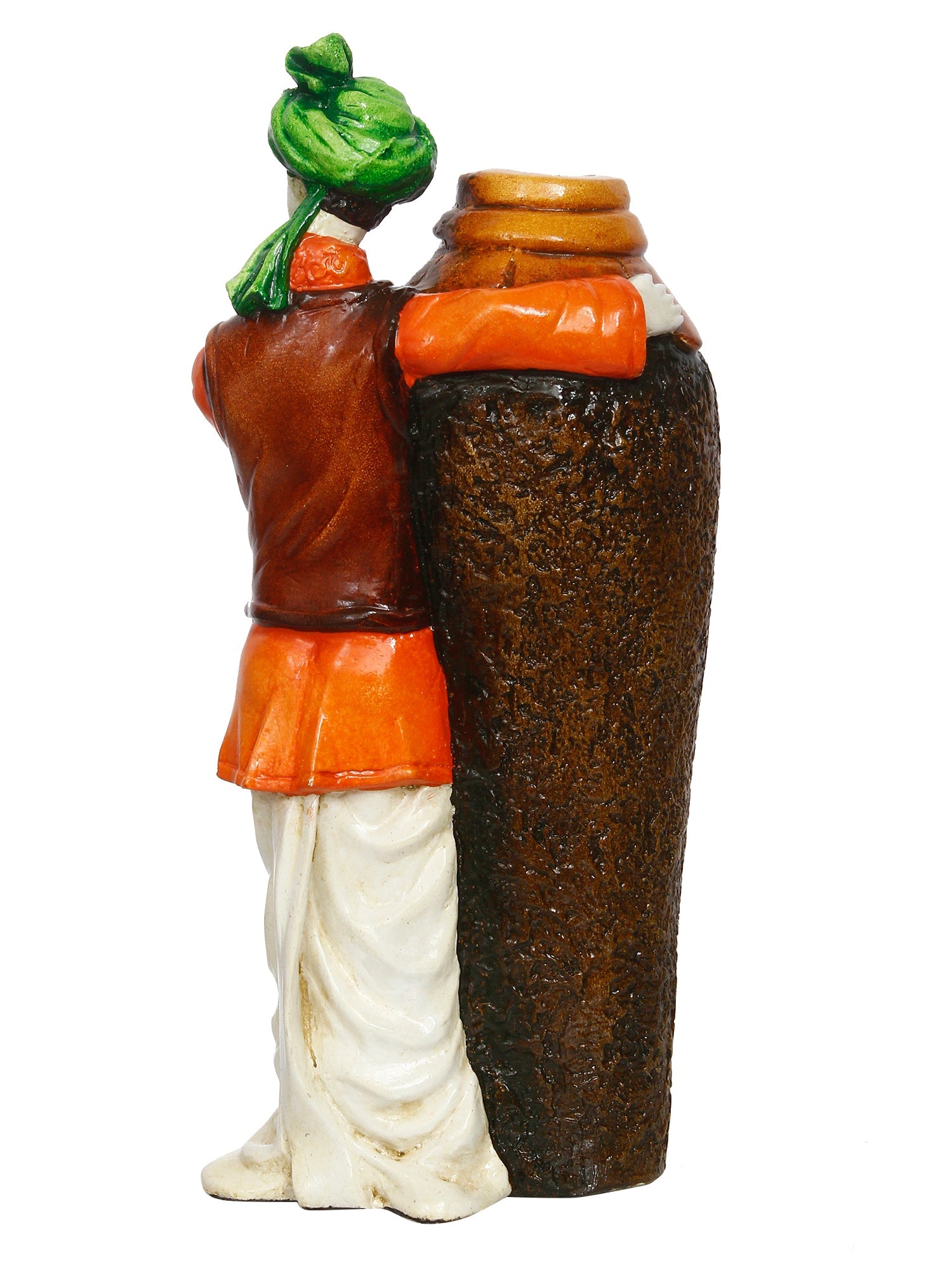 Rajasthani Men with Flower Pot Decorative Handcrafted Polyresin Showpiece Kafalo