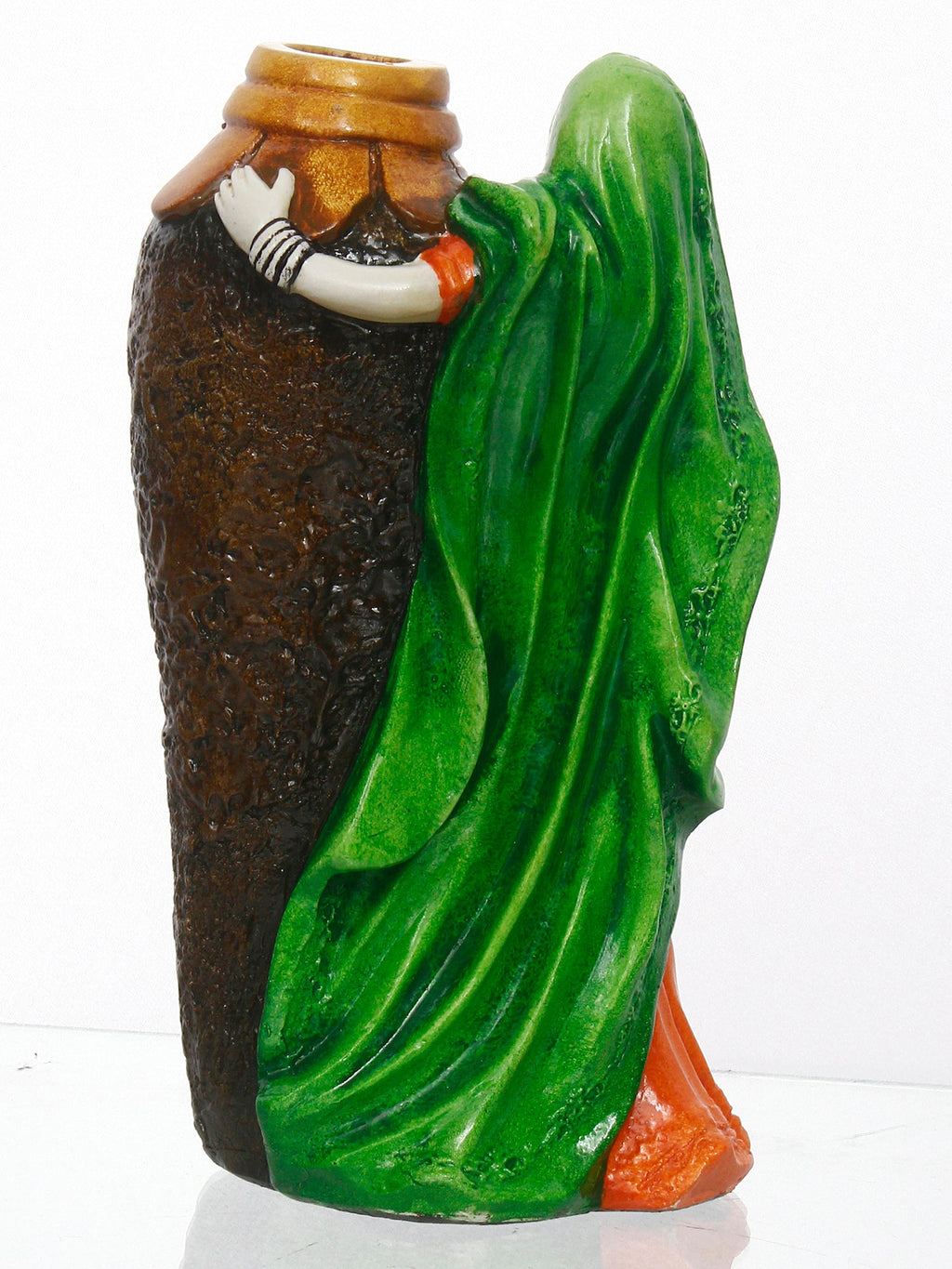 Polyresin Rajasthani Lady Statue With Flower Pot Handcrafted Human Figurine Decorative Showpiece Kafalo