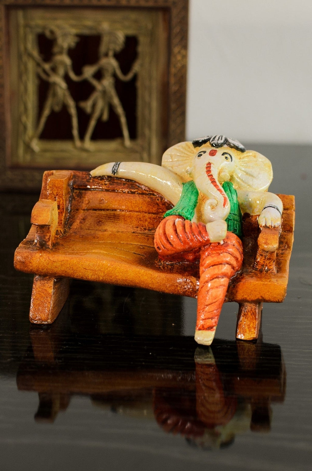 Polyresin Lord Ganesha in McDonald Style Visiting Card Holder Kafalo