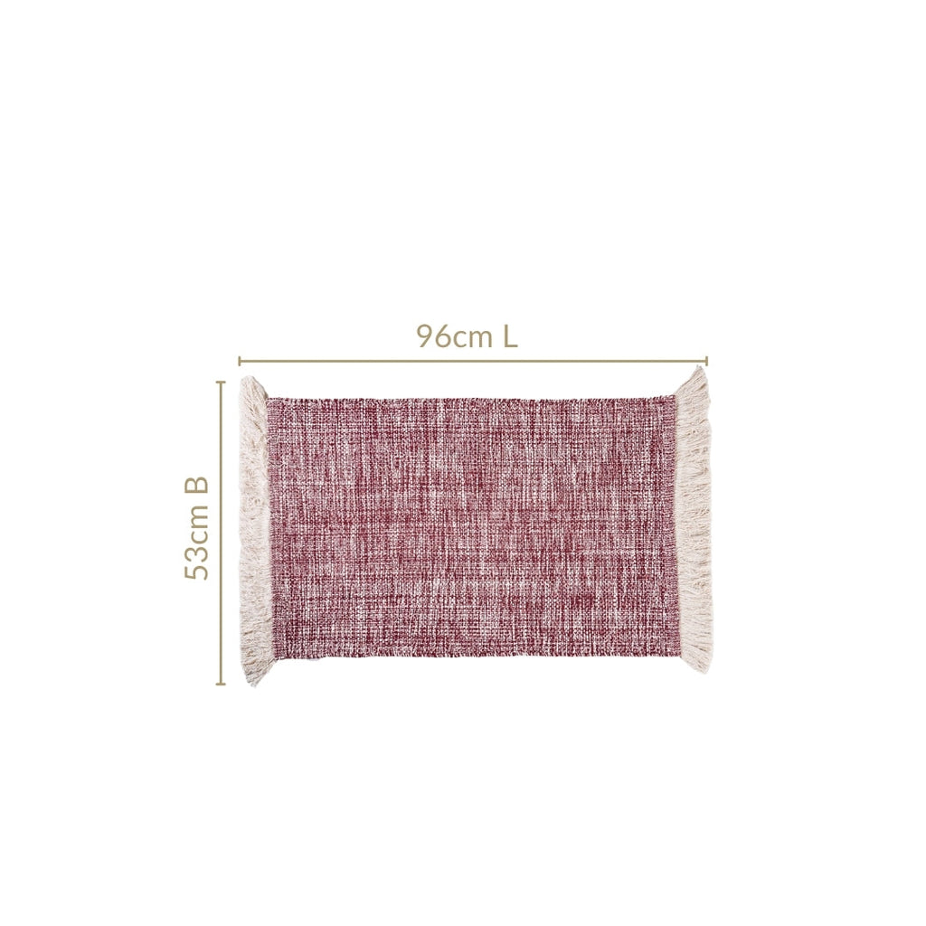 Crossweave Cotton Anti Slip Floor Mat Magenta 96x53cm Nestasia