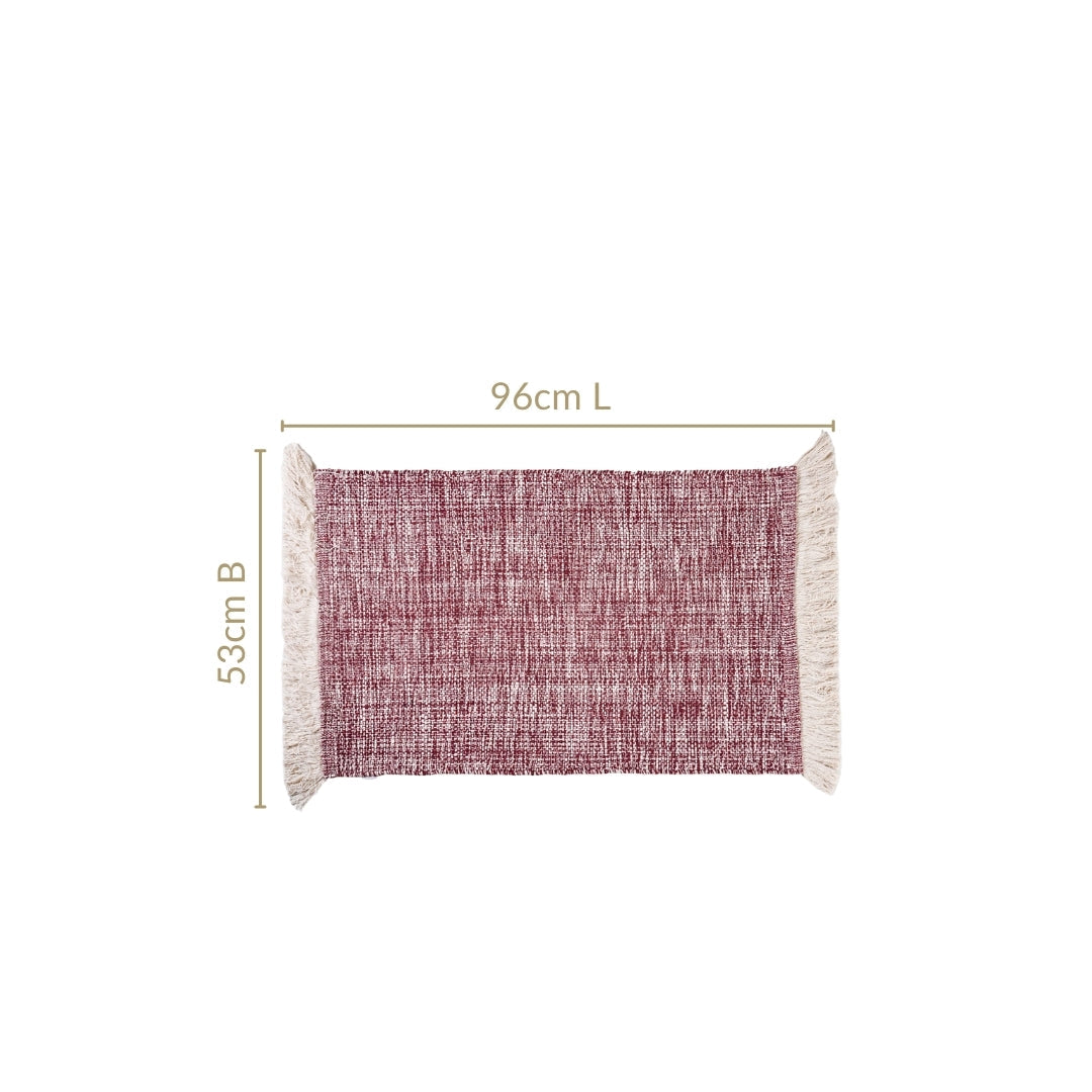 Crossweave Cotton Anti Slip Floor Mat Magenta 96x53cm Nestasia