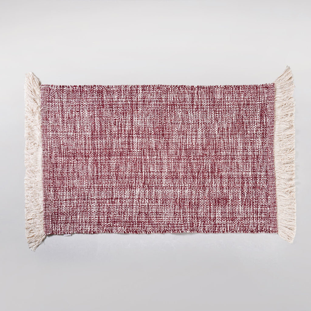 Crossweave Cotton Anti Slip Floor Mat Magenta 96x53cm Nestasia